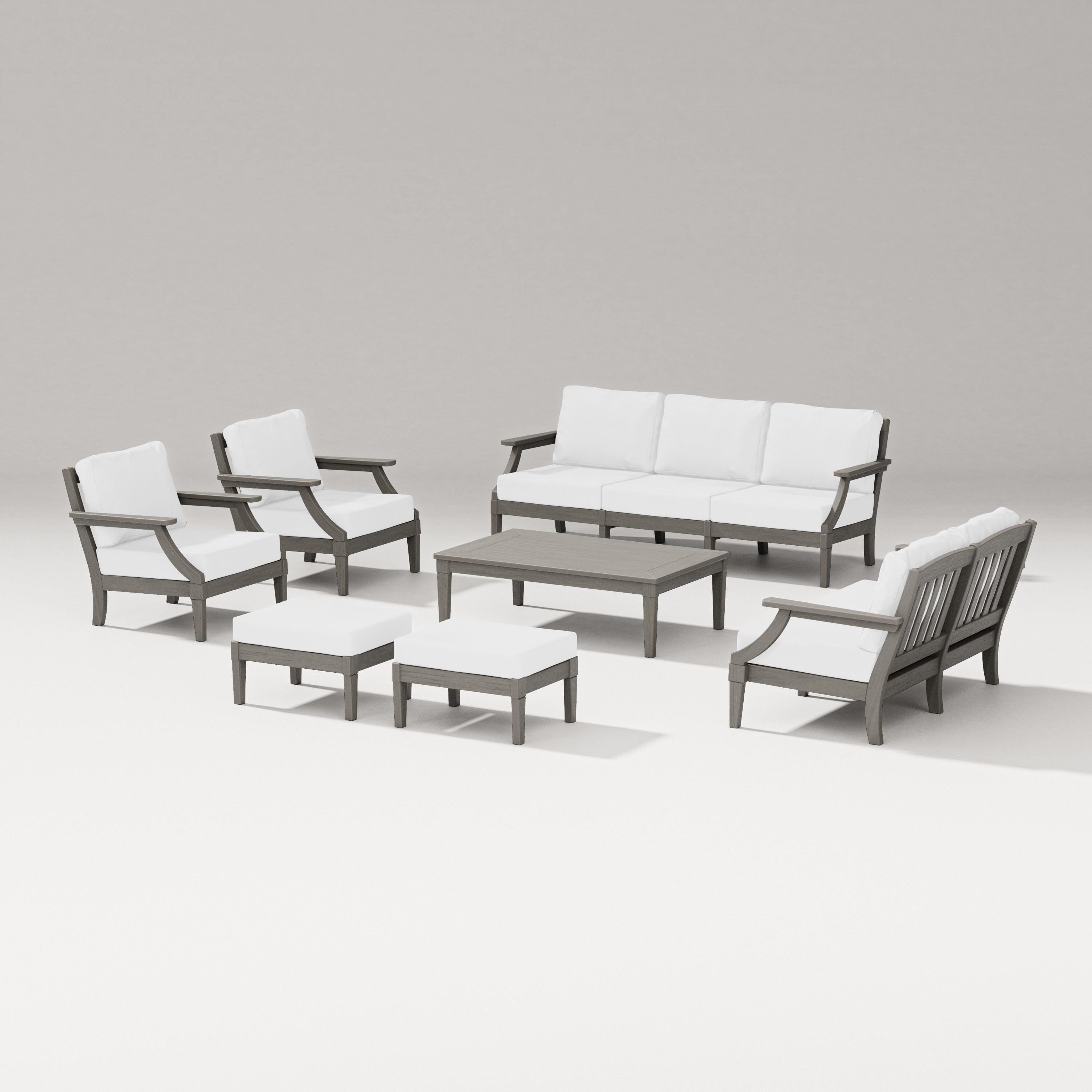 PW Designer Series Estate 7-Piece Lounge Sofa Set in Driftwood / Natural