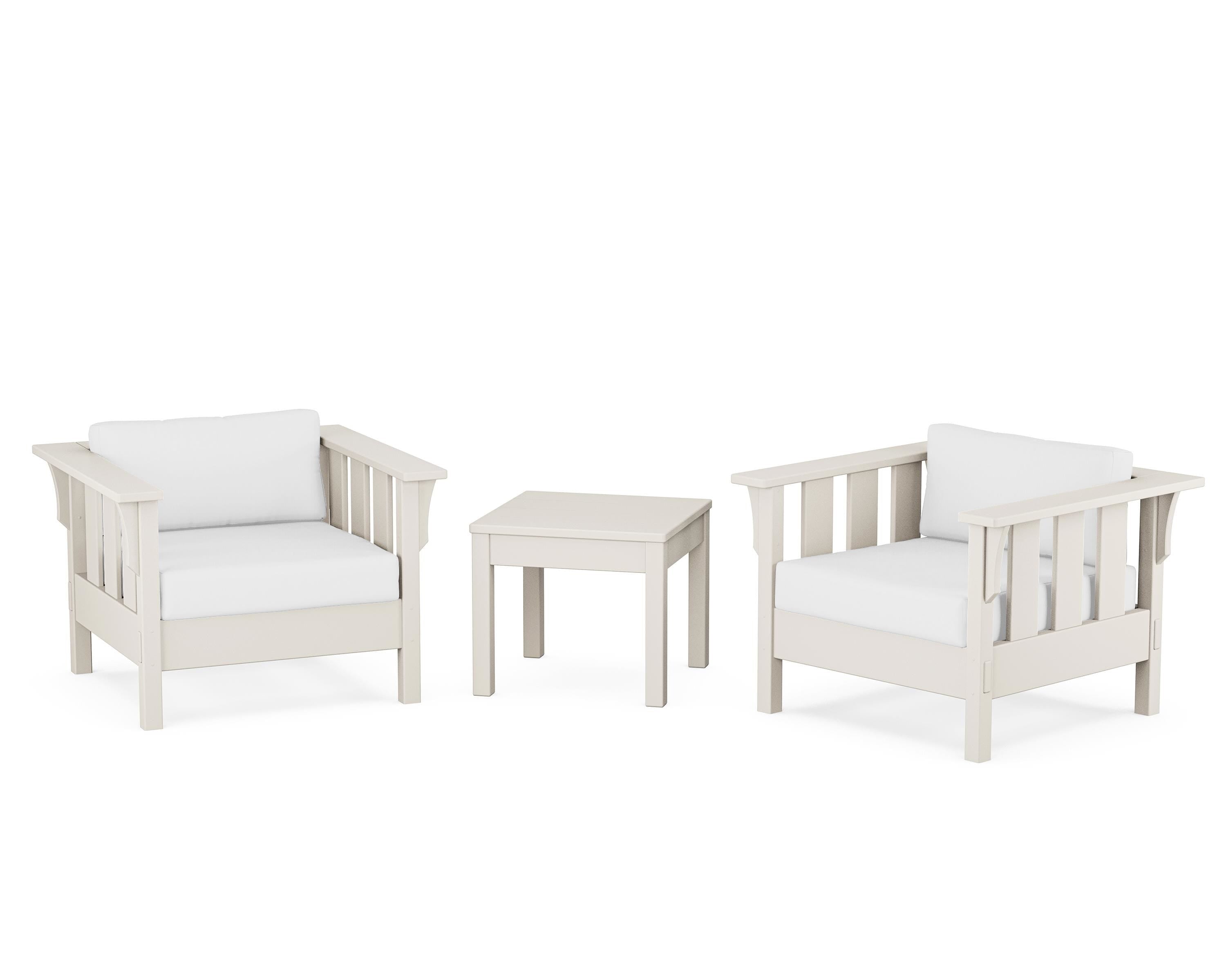 Martha Stewart by POLYWOOD Acadia 3-Piece Deep Seating Set in Sand / Natural