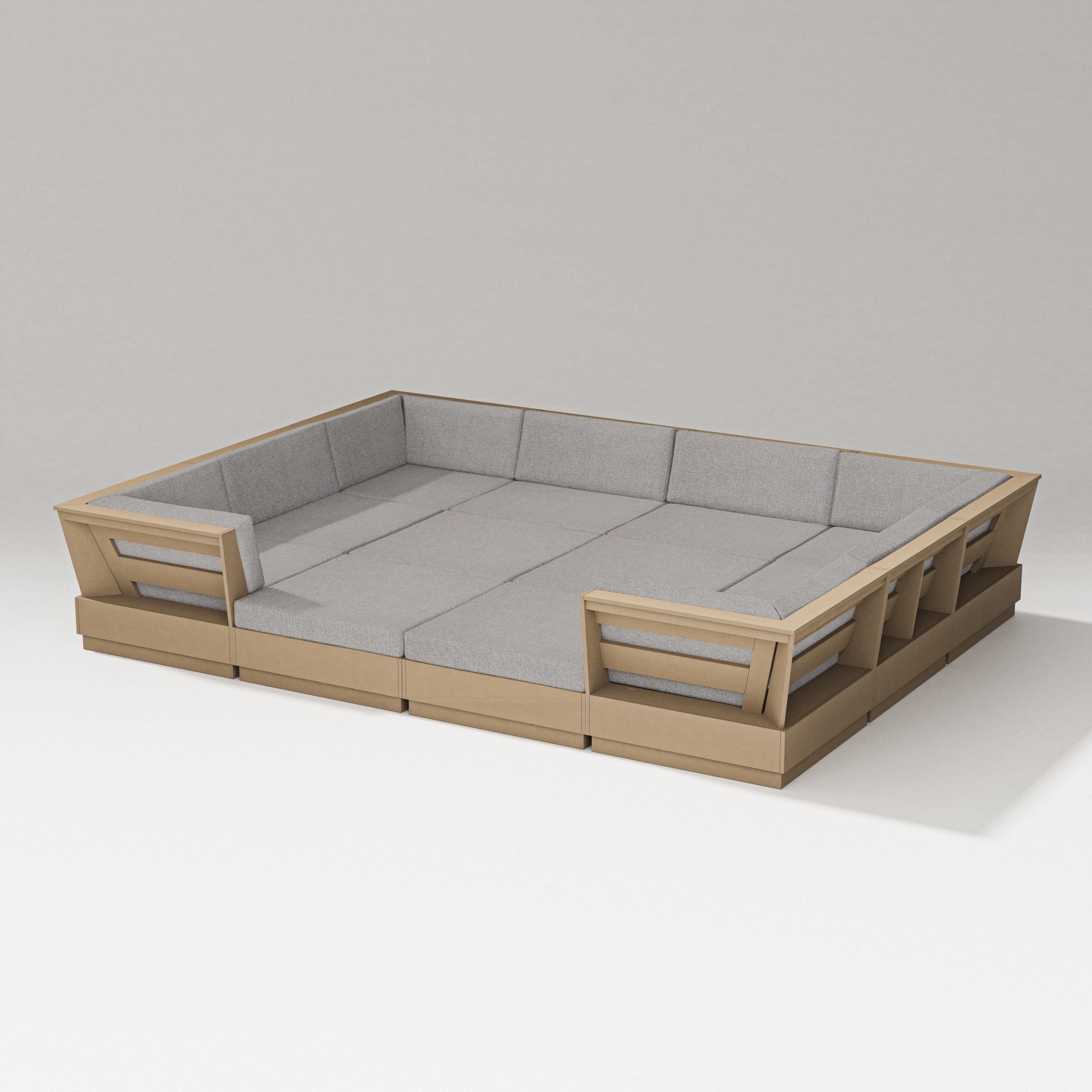 PW Designer Series Elevate 12-Piece Pit Sectional in Vintage Sahara / Grey Mist
