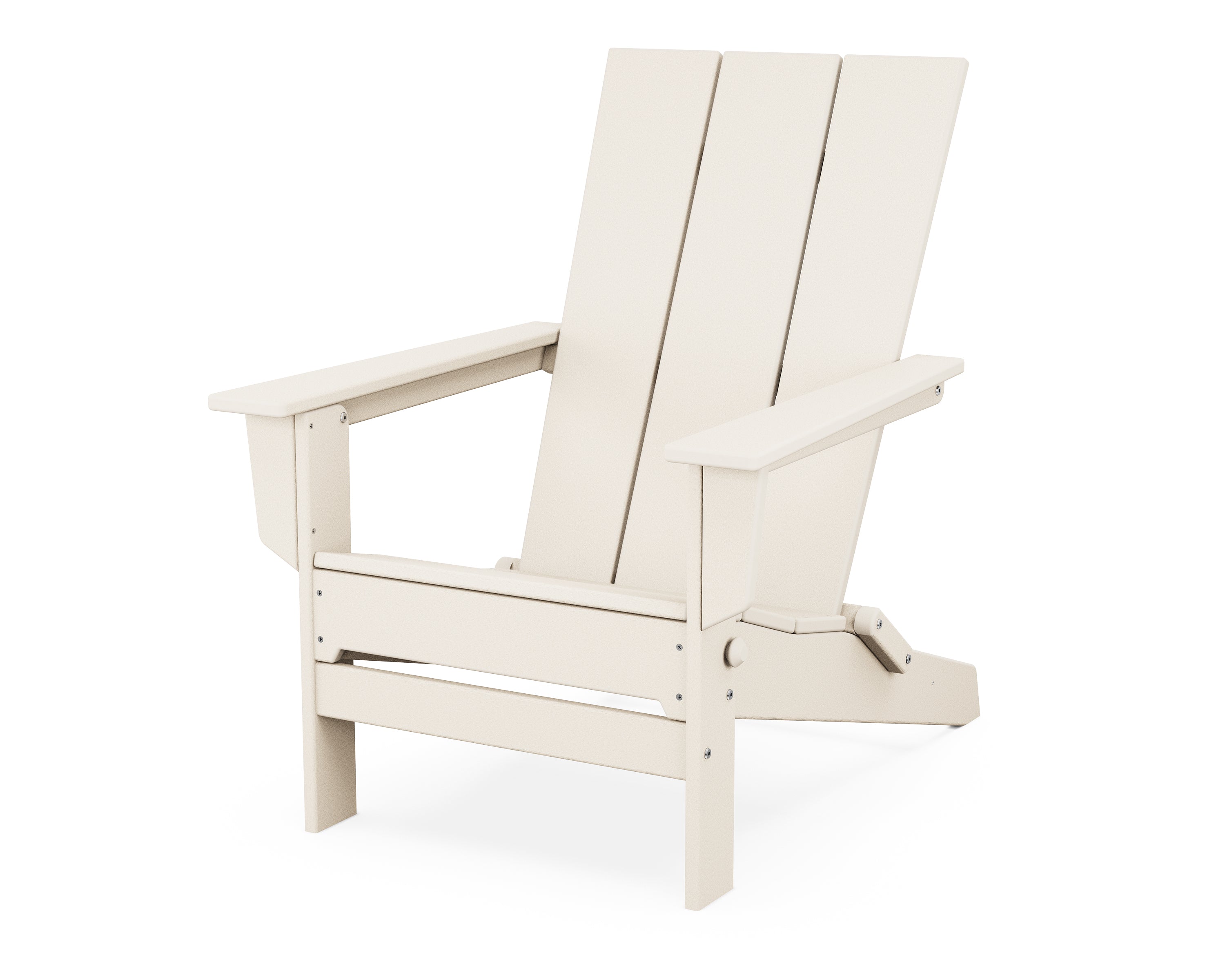 POLYWOOD Modern Studio Folding Adirondack Chair in Sand