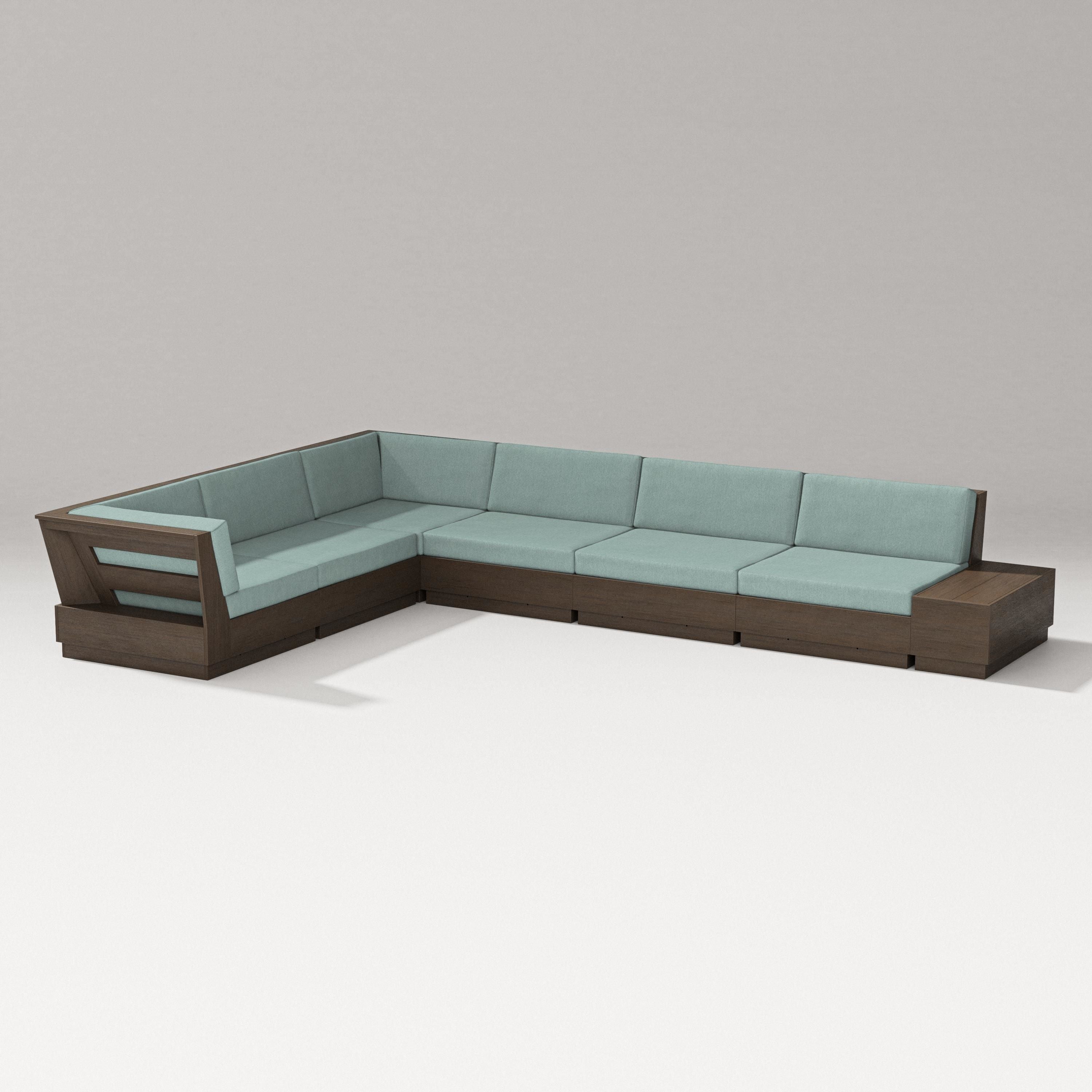 PW Designer Series Elevate 7-Piece Corner Sectional in Kona / Glacier Spa