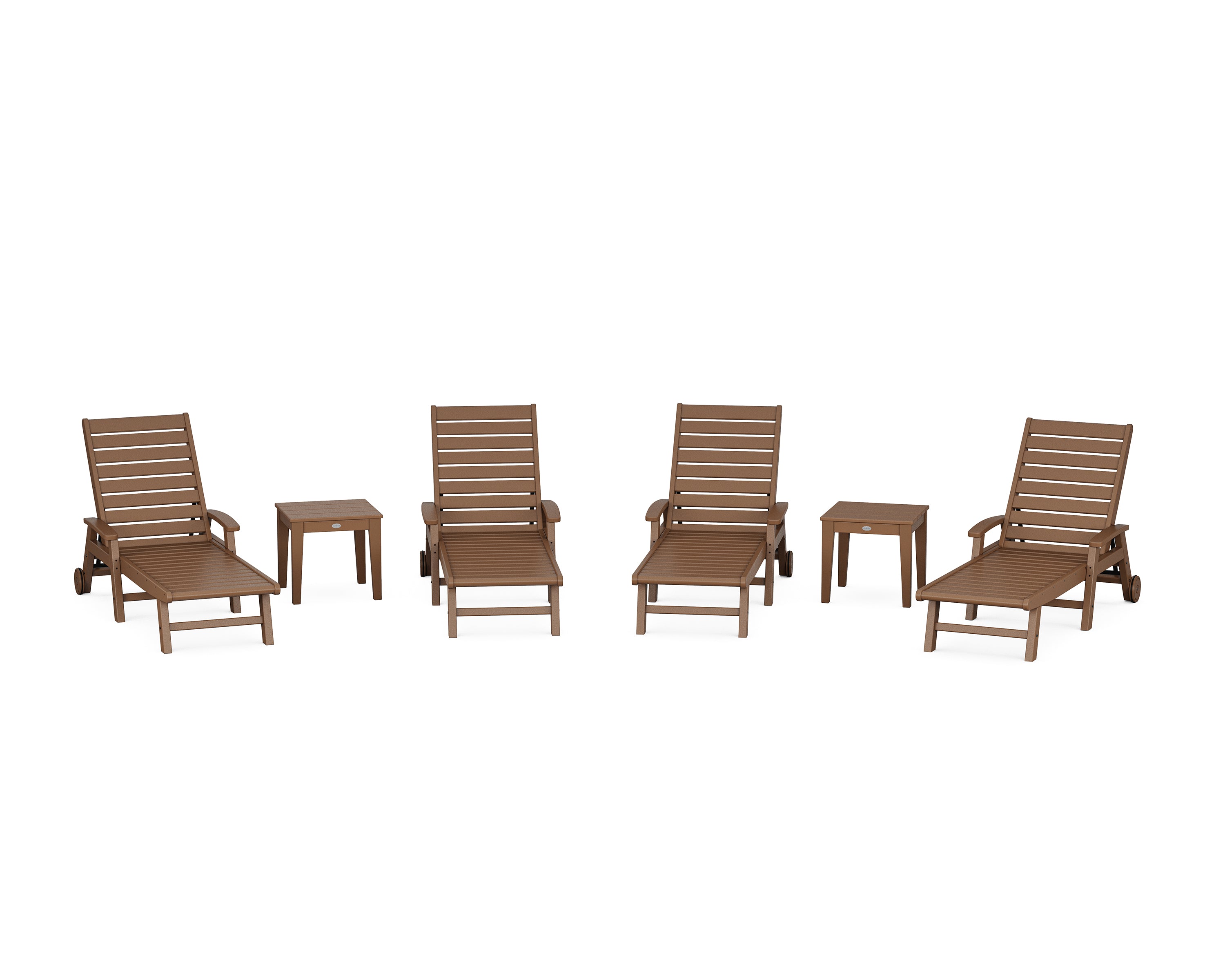 POLYWOOD Signature Chaise 6-Piece Set with Wheels in Teak
