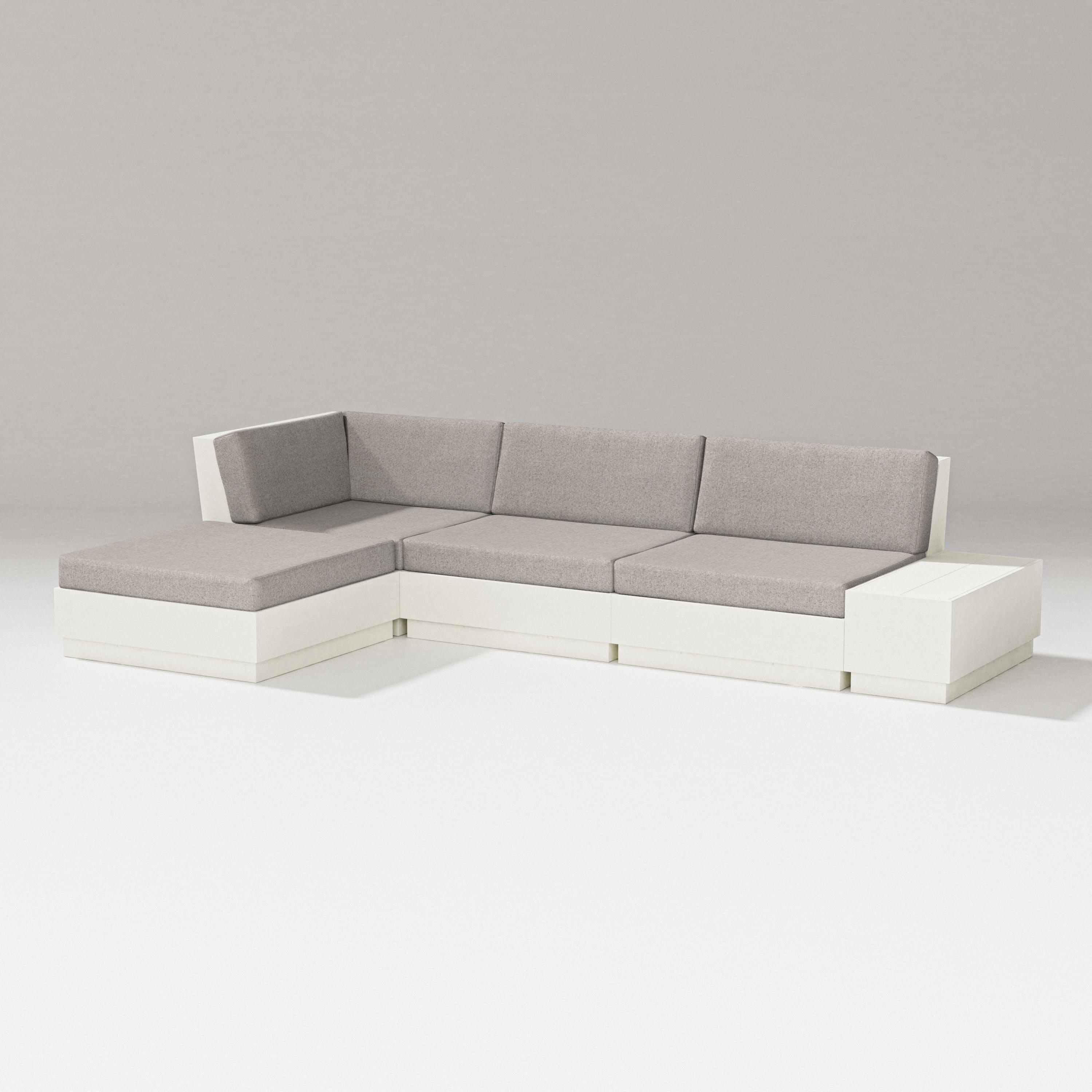 PW Designer Series Elevate Chaise Sectional in Vintage White / Weathered Tweed