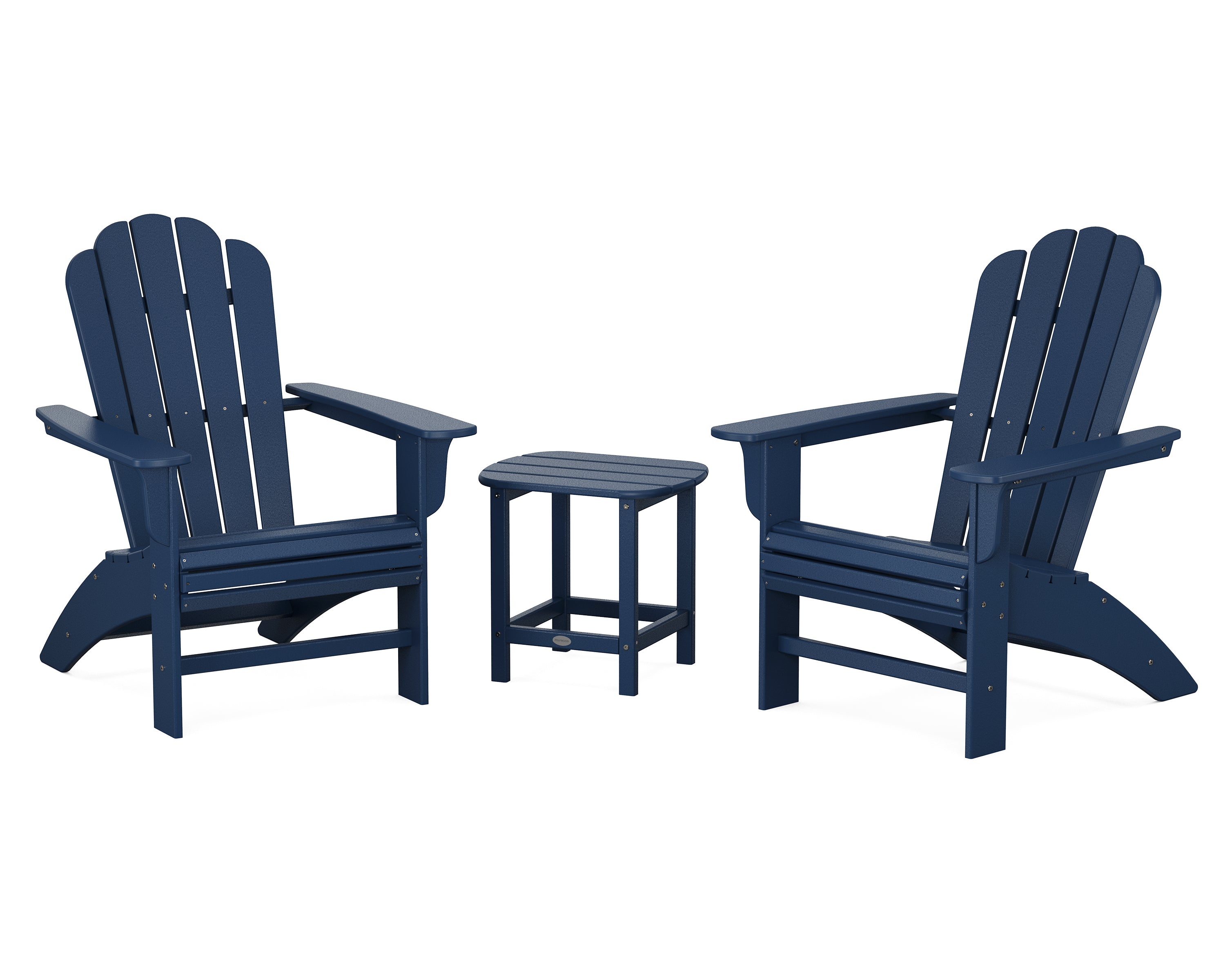 Country Living Cottage Curveback Adirondack Chair 3-Piece Set in Navy