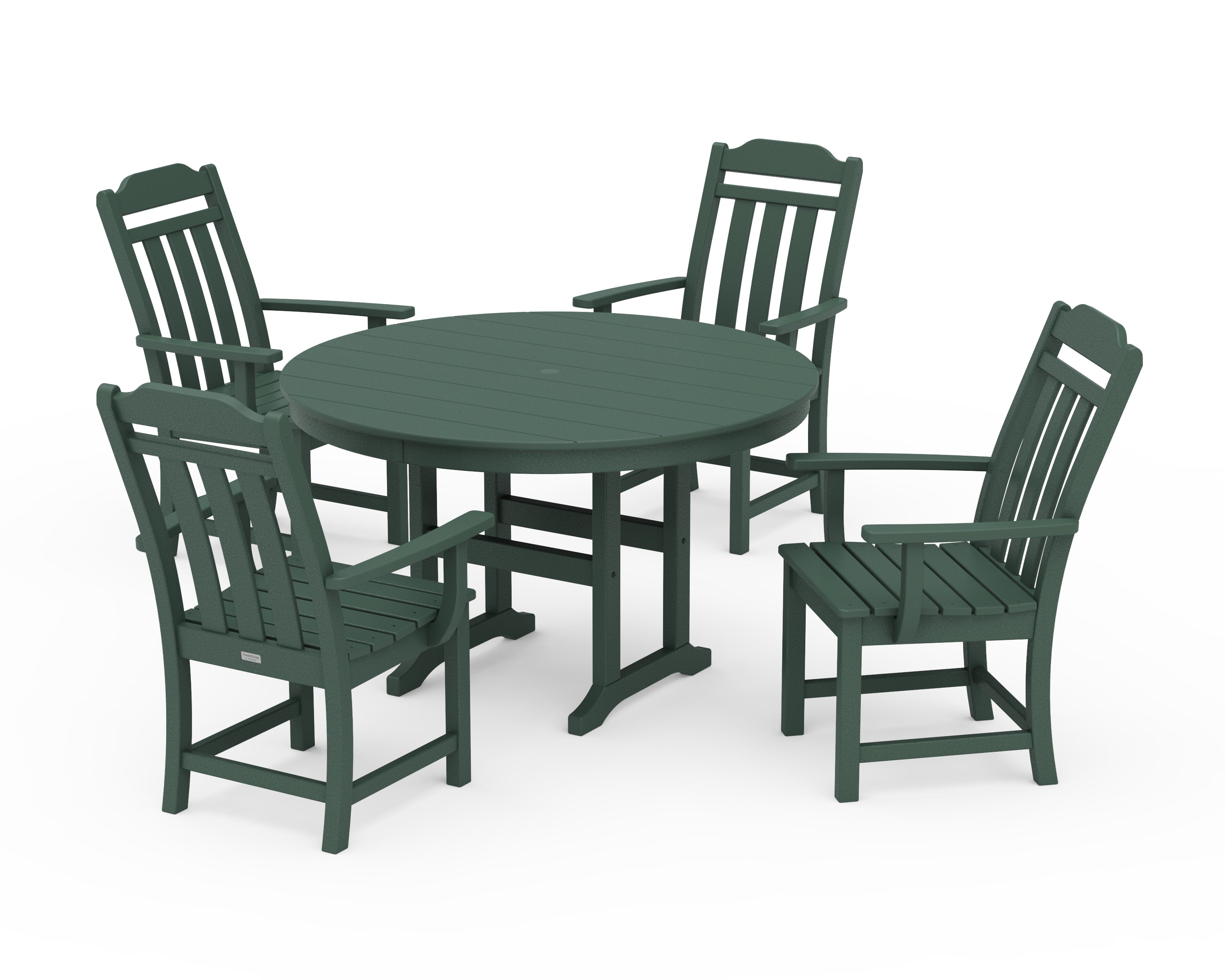 Country Living Cottage 5-Piece Round Farmhouse Dining Set in Green