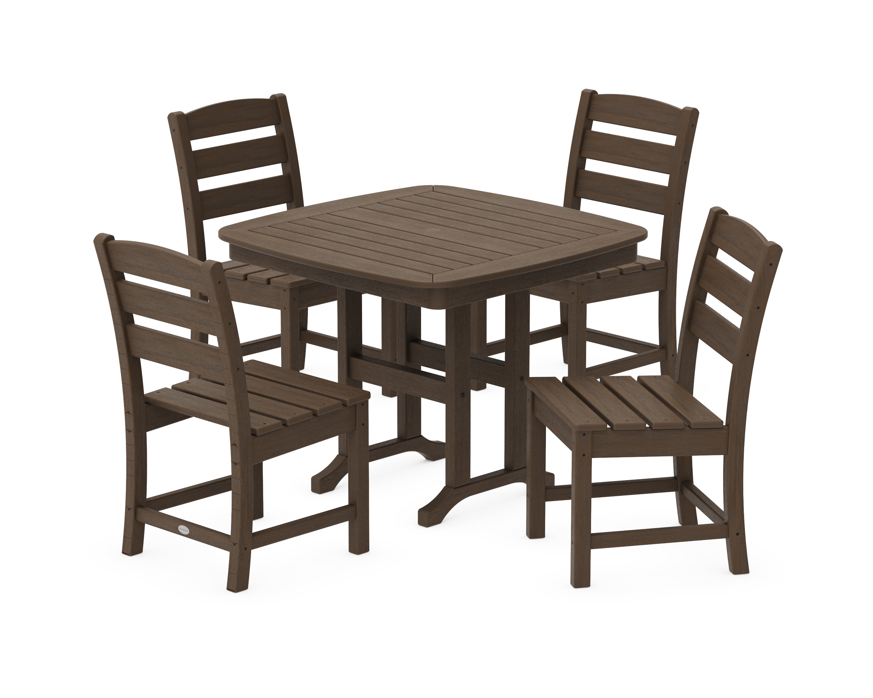 POLYWOOD Lakeside 5-Piece Side Chair Dining Set in Kona