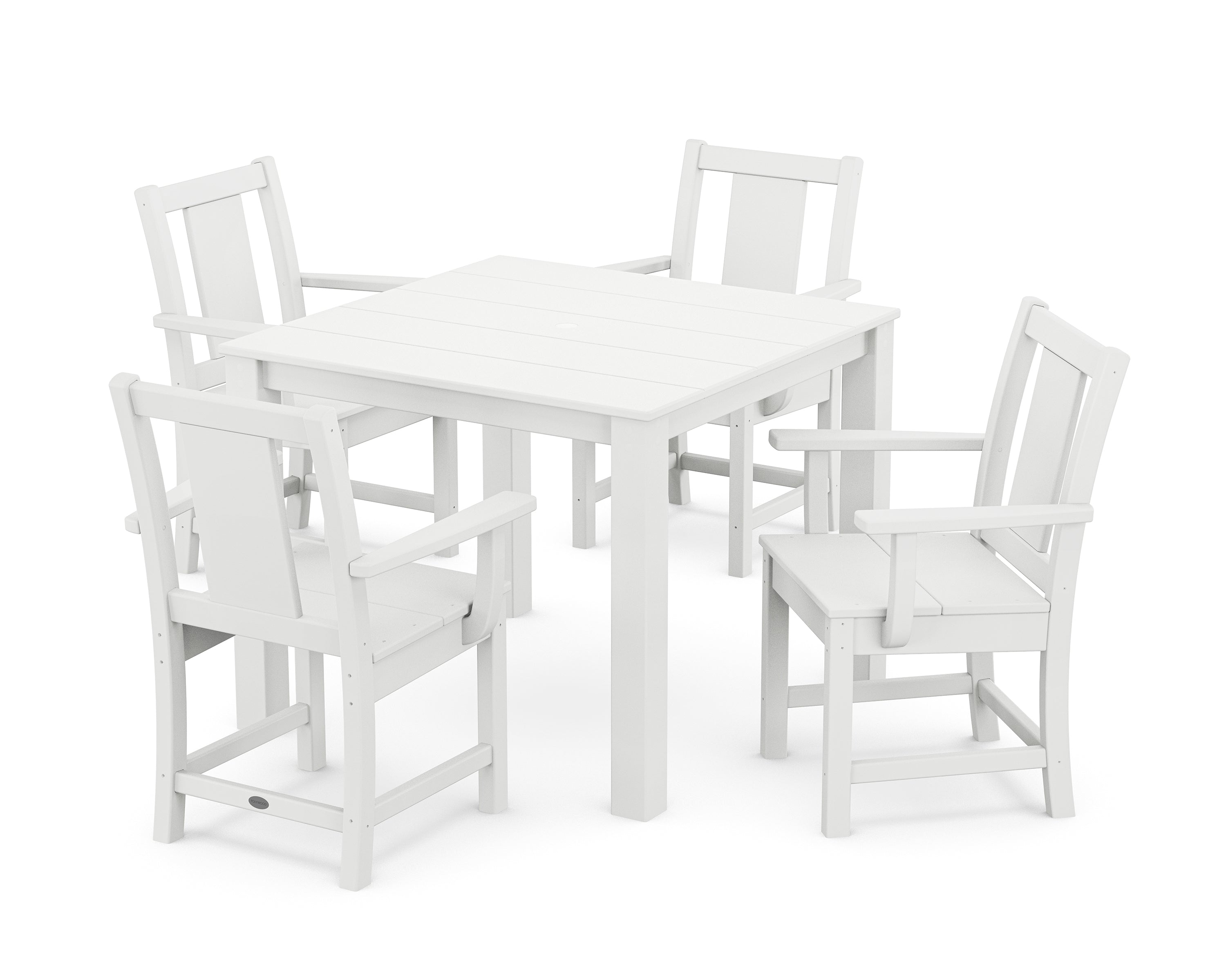 POLYWOOD Prairie 5-Piece Parsons Dining Set in White
