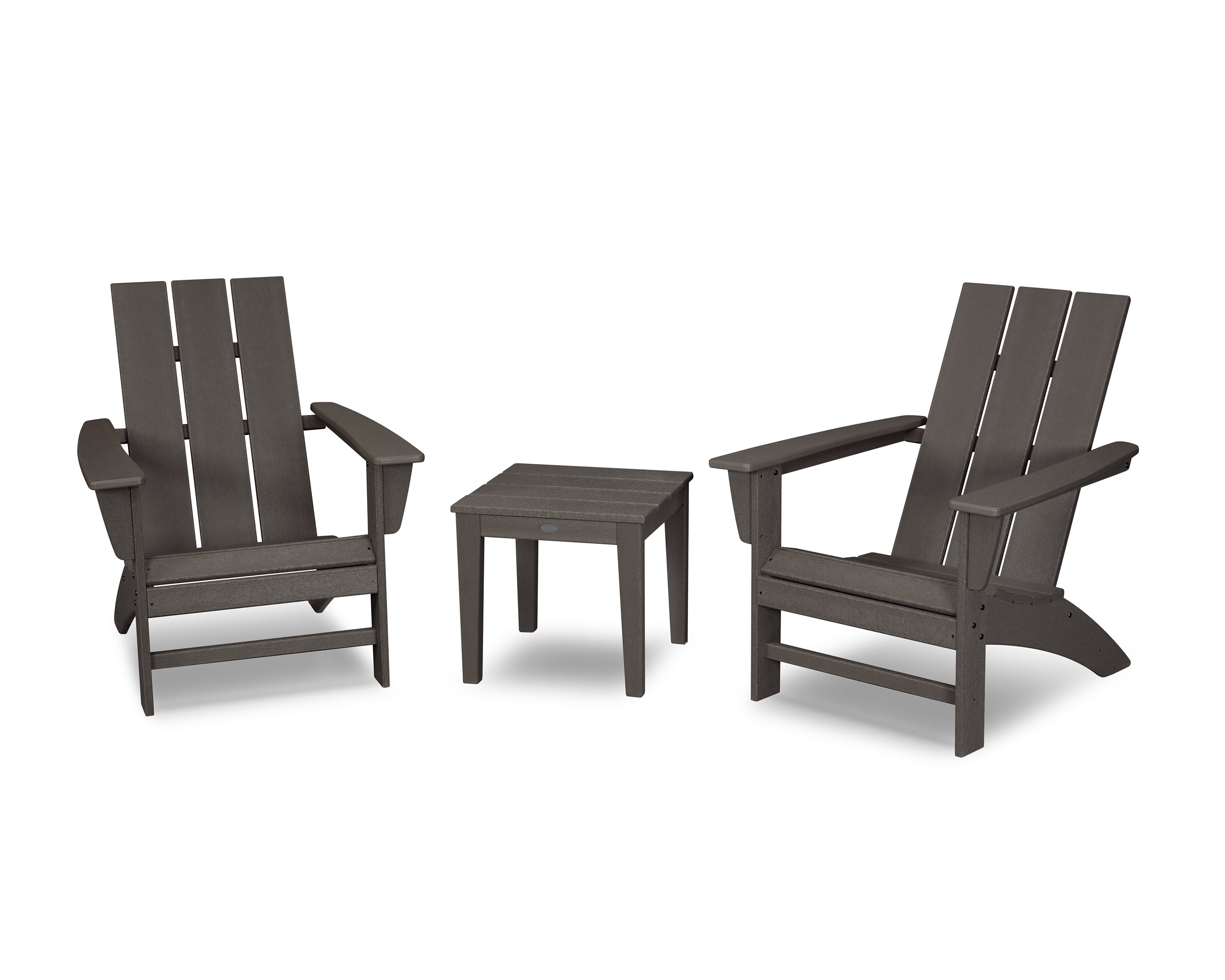 POLYWOOD Modern Adirondack 3-Piece Set in Vintage Coffee