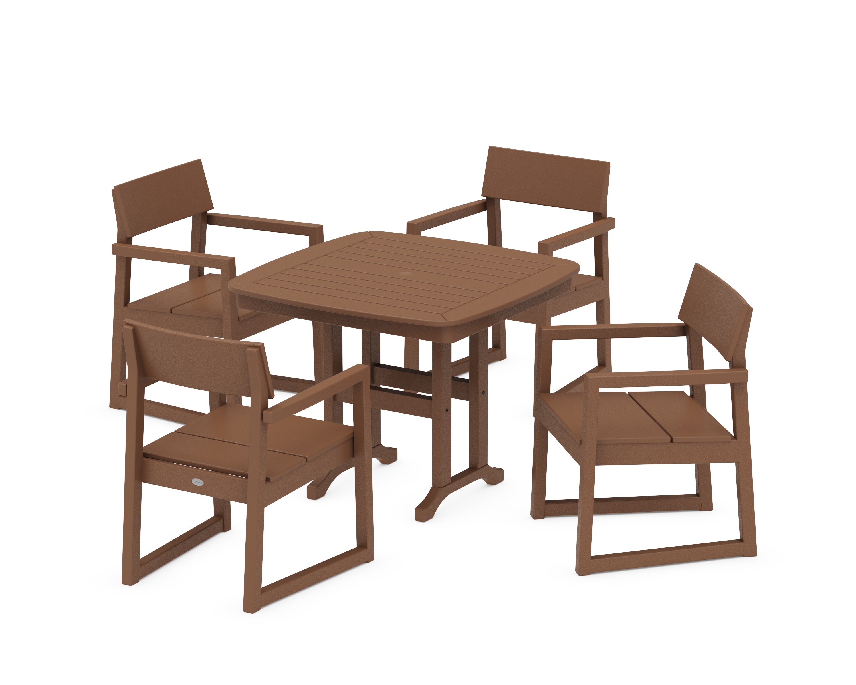 POLYWOOD EDGE 5-Piece Dining Set in Teak