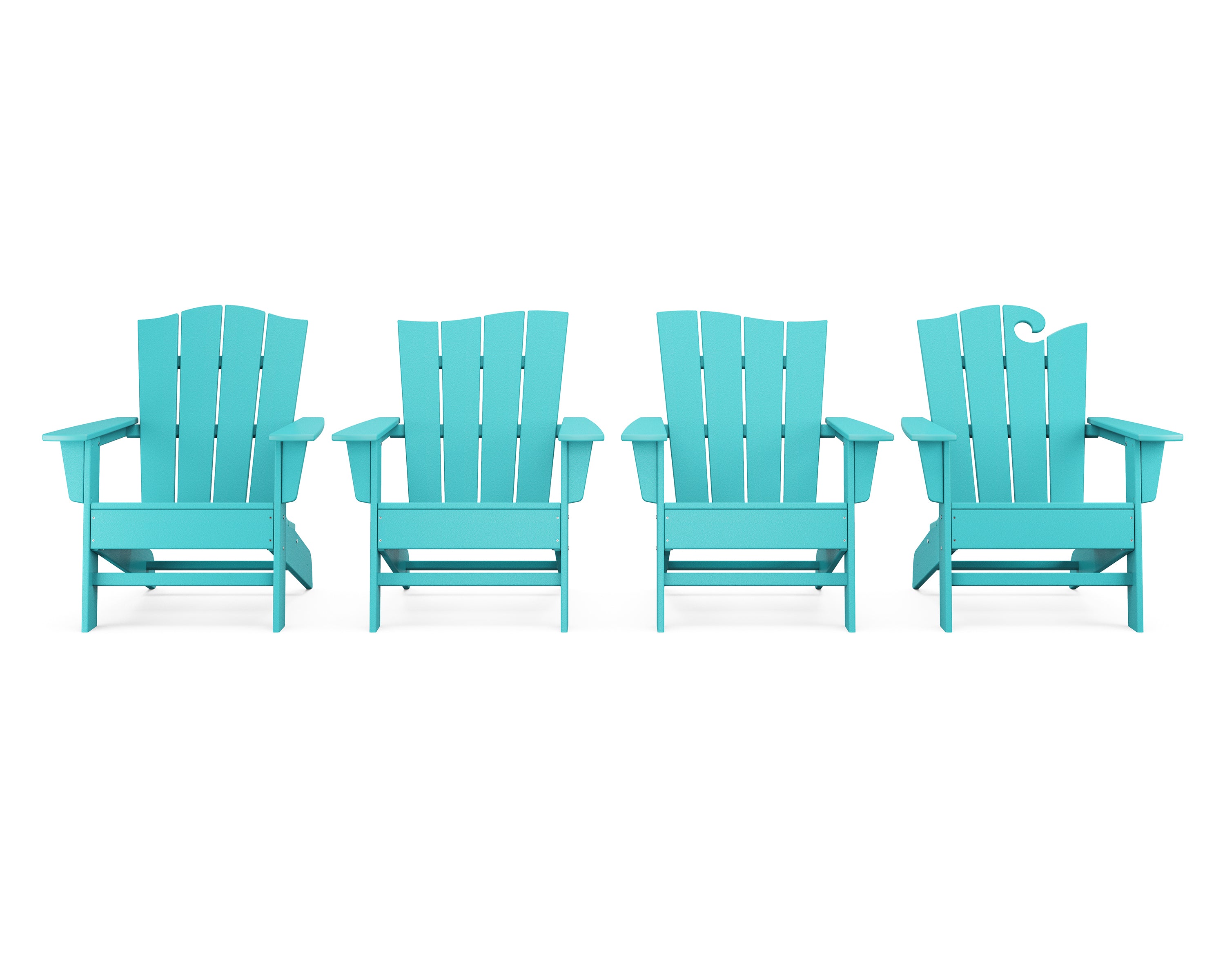 POLYWOOD® Wave Collection 4-Piece Adirondack Chair Set in Aruba