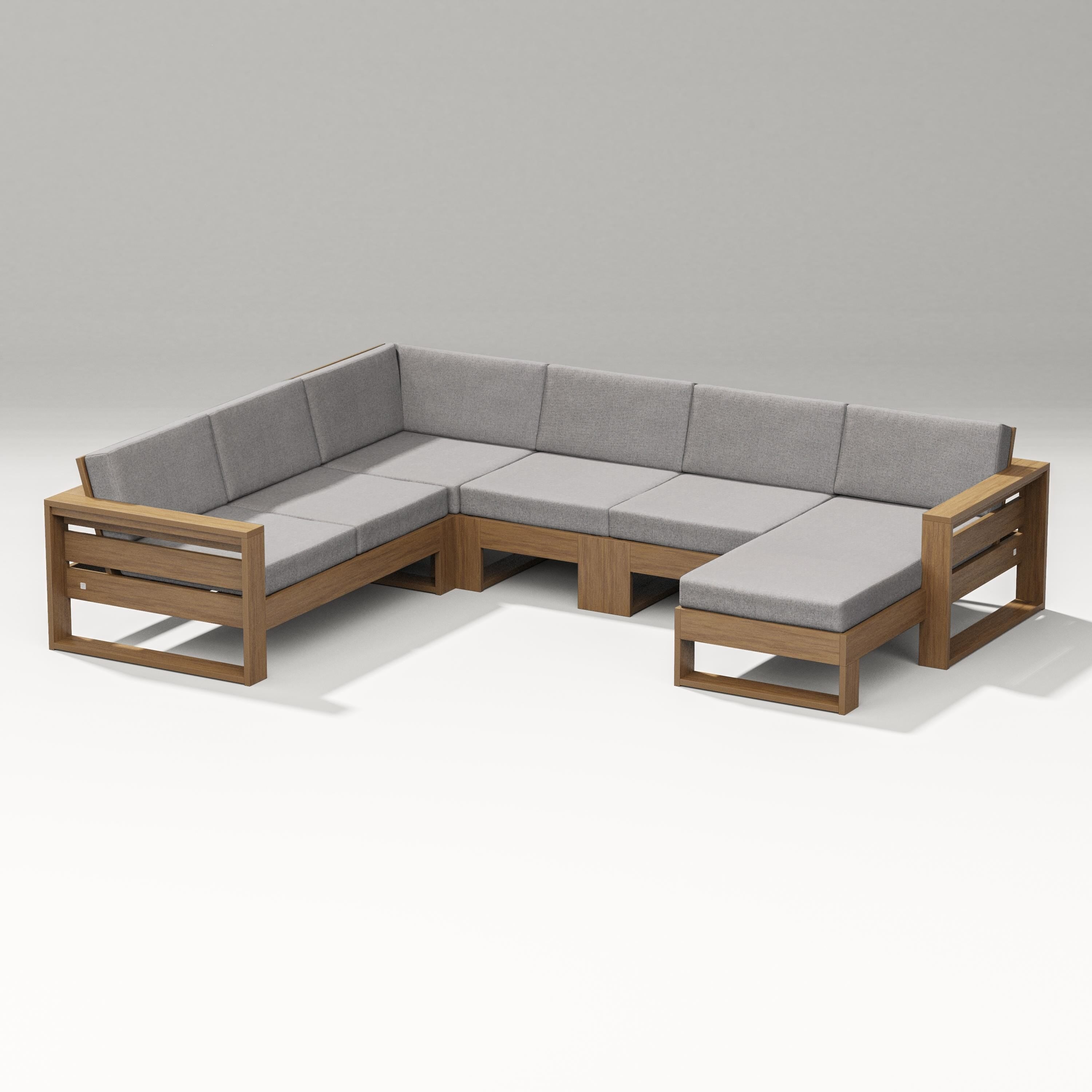 PW Designer Series Latitude Corner Sectional with Right Chaise in Natural / Grey Mist