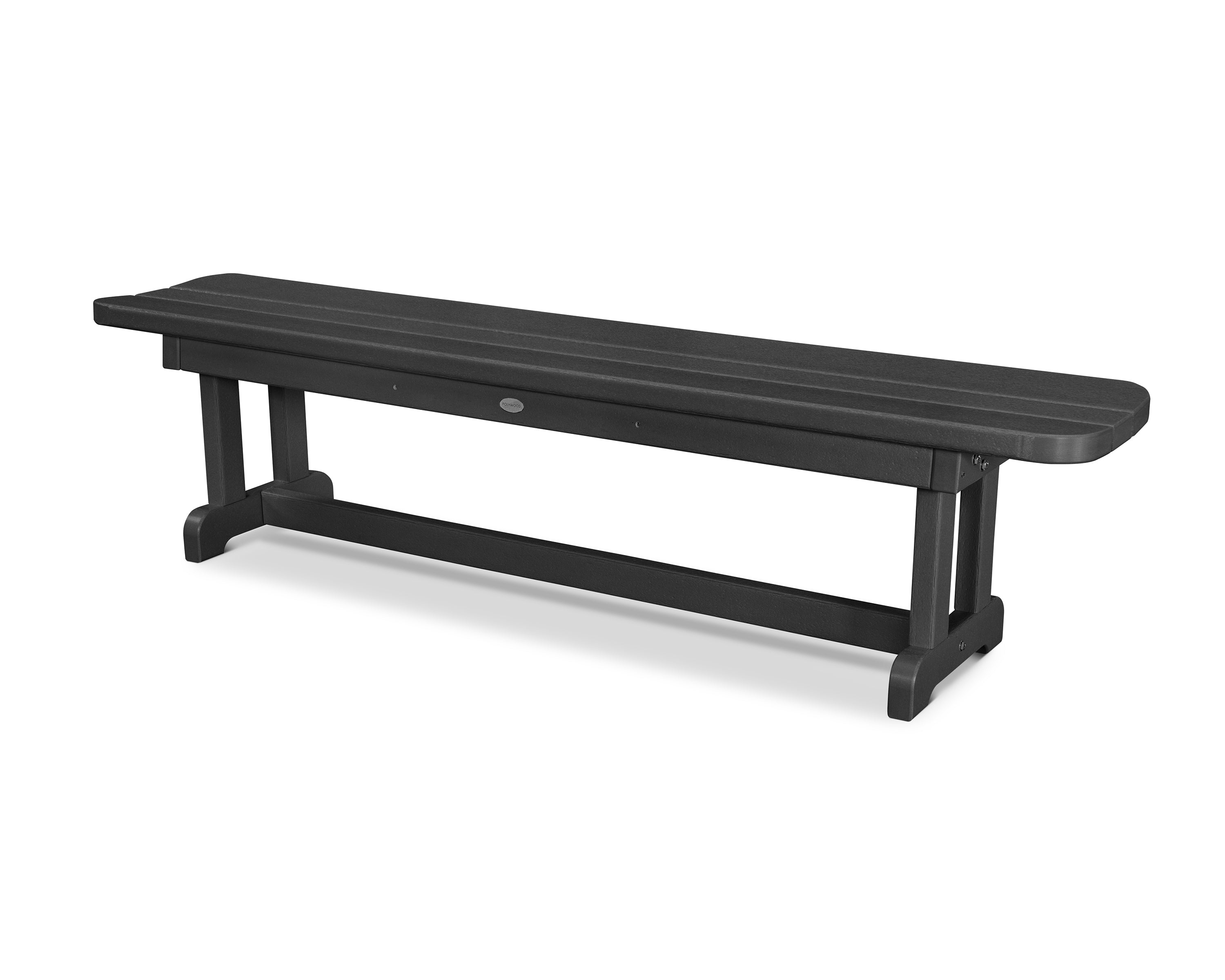 POLYWOOD Park 72" Harvester Backless Bench in Black