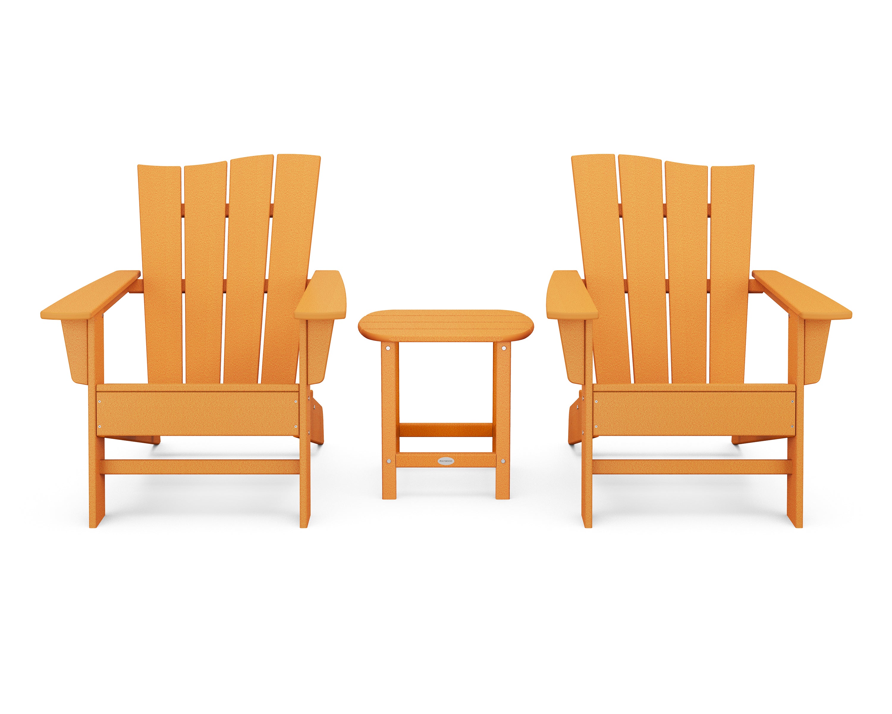 POLYWOOD® Wave 3-Piece Adirondack Chair Set in Tangerine