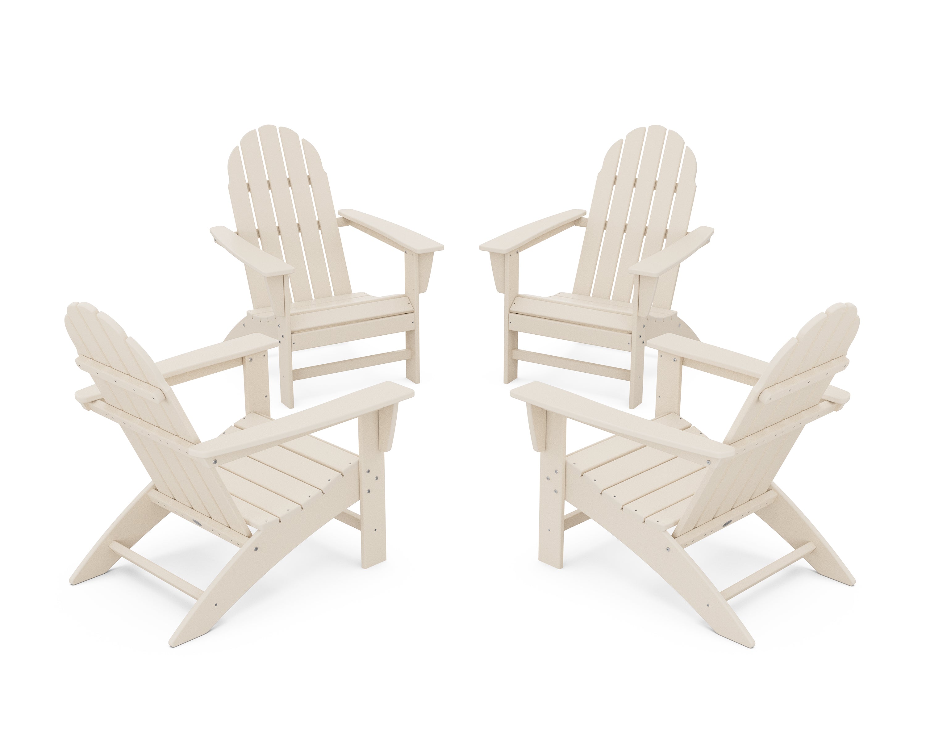 POLYWOOD Vineyard 4-Piece Adirondack Conversation Set in Sand