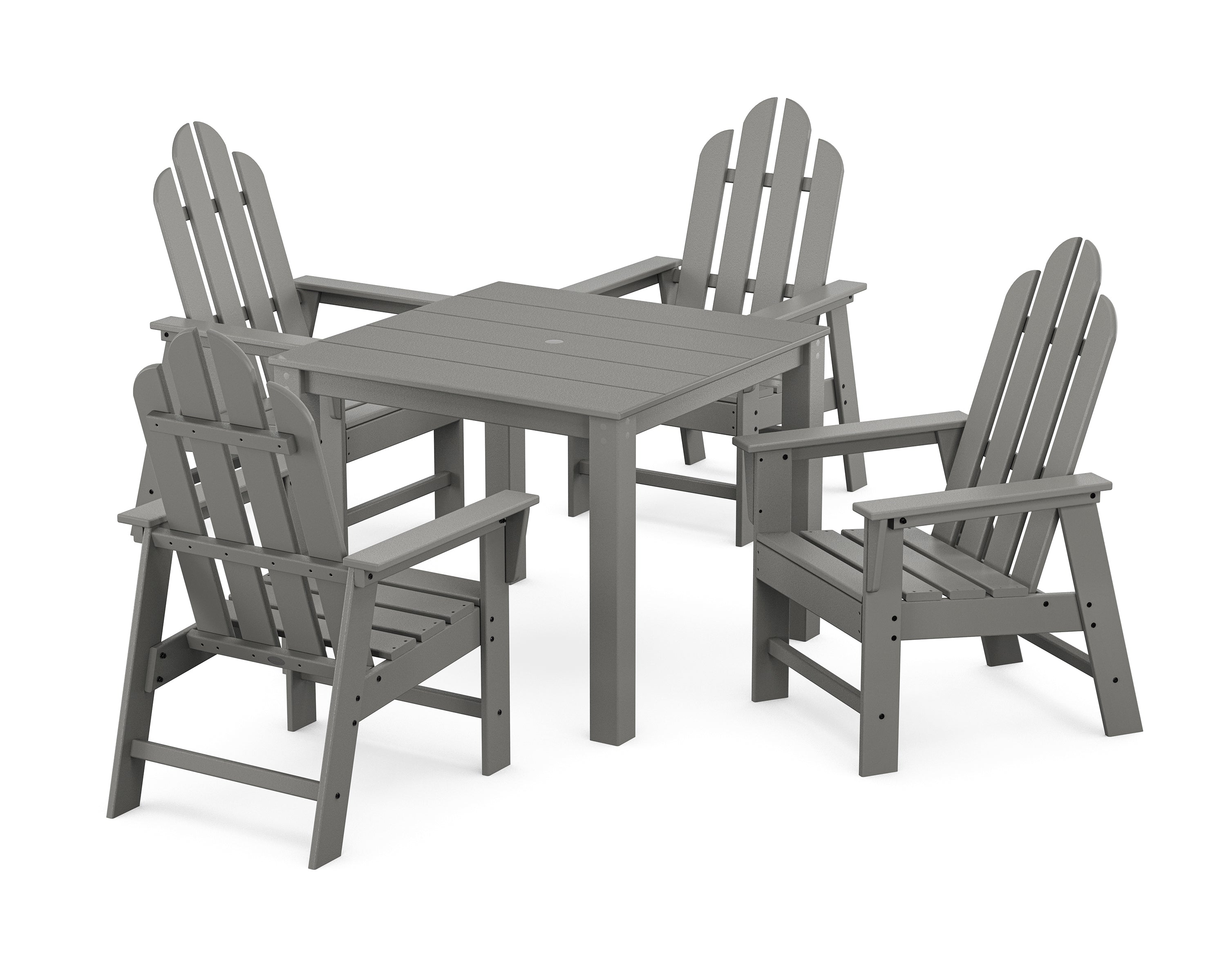 POLYWOOD Long Island 5-Piece Parsons Dining Set in Slate Grey