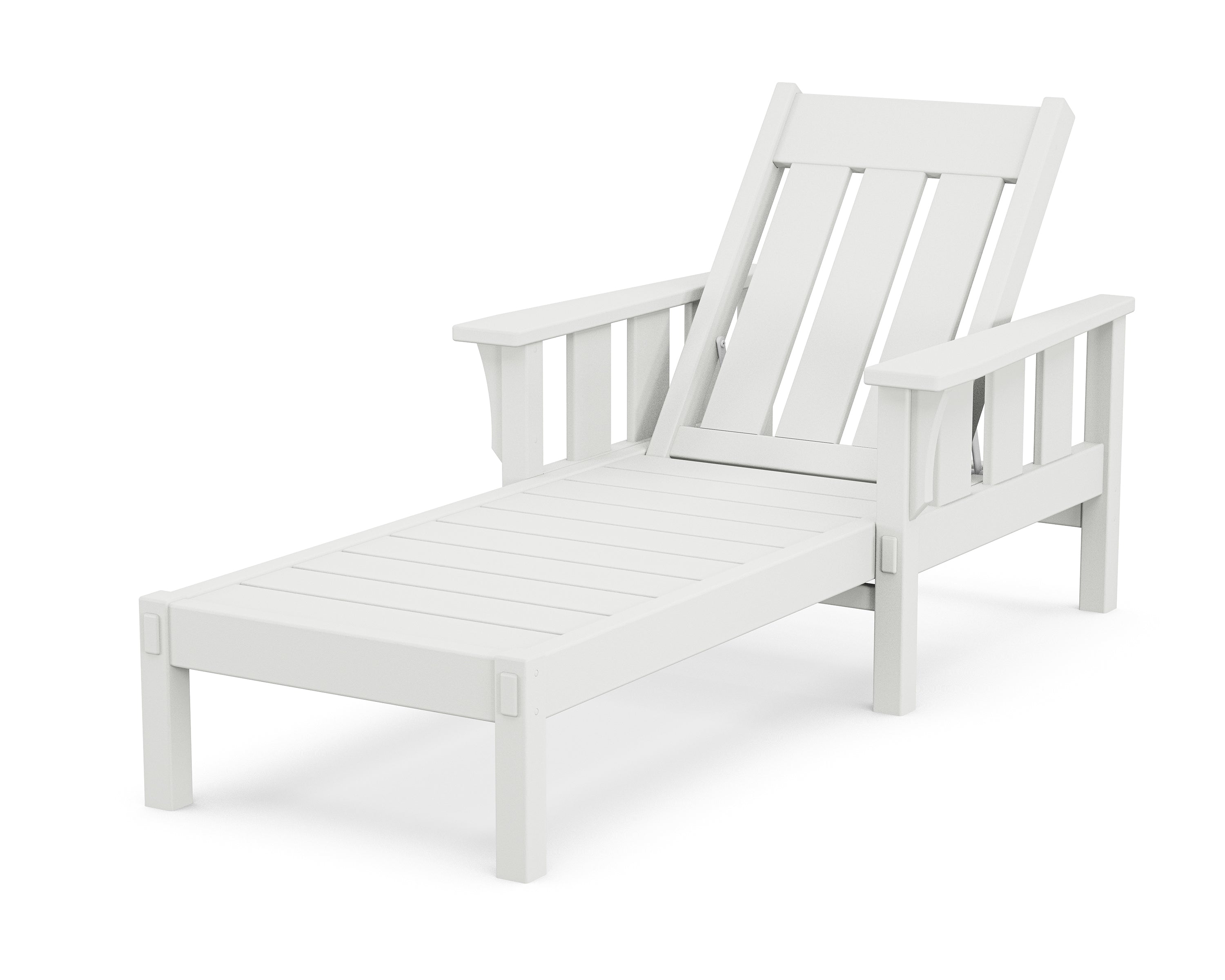Martha Stewart by POLYWOOD Acadia Chaise Lounge in White