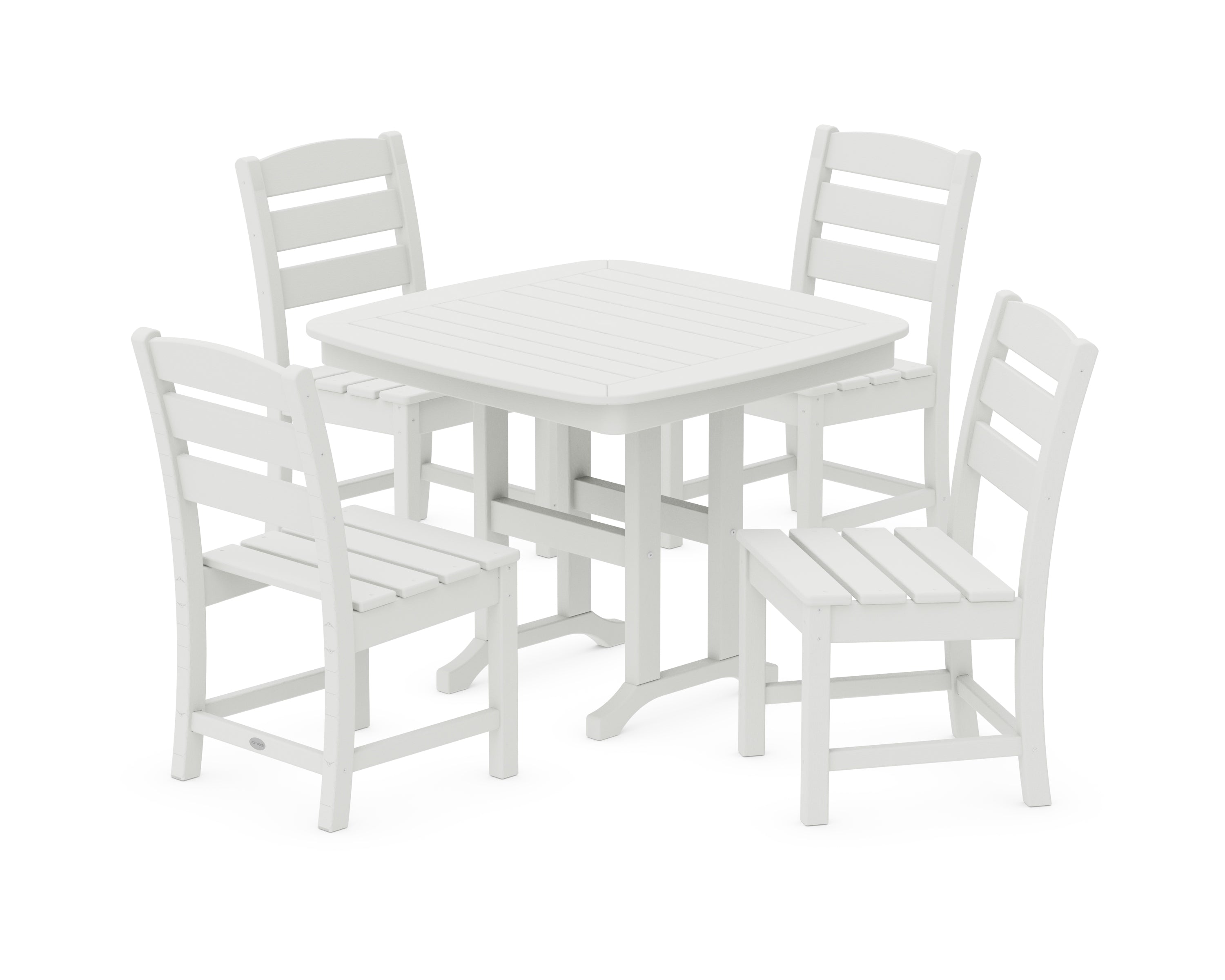POLYWOOD Lakeside 5-Piece Side Chair Dining Set in Vintage White