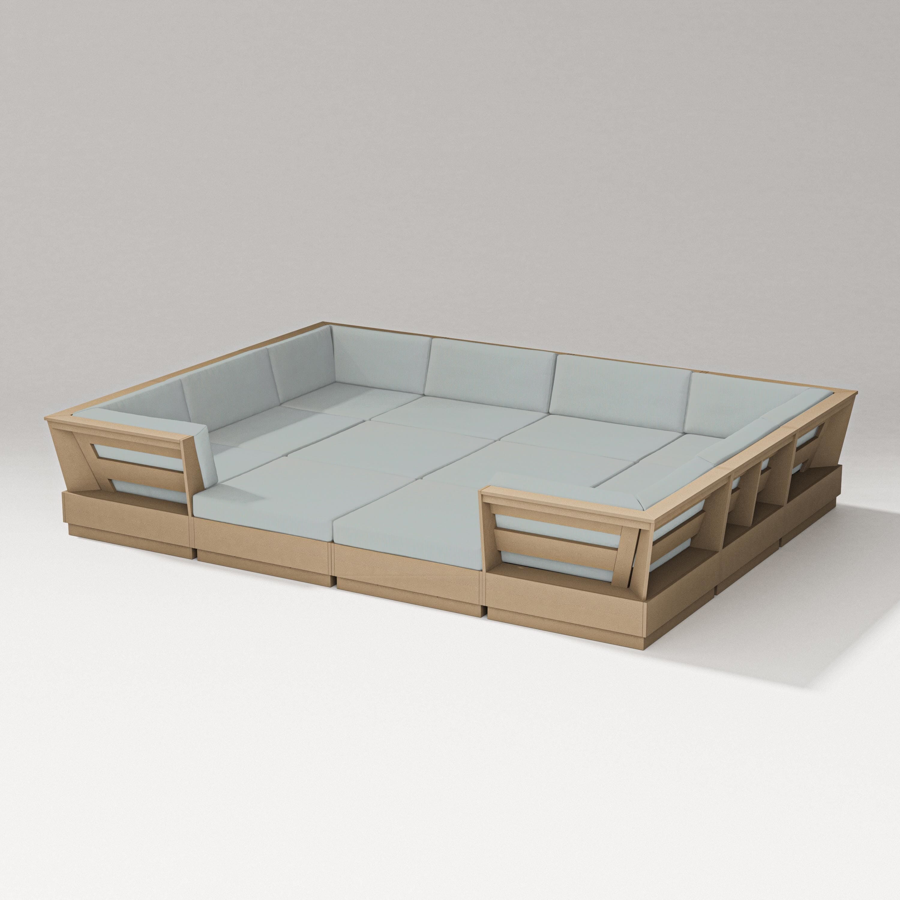 PW Designer Series Elevate 12-Piece Pit Sectional in Vintage Sahara / Spa