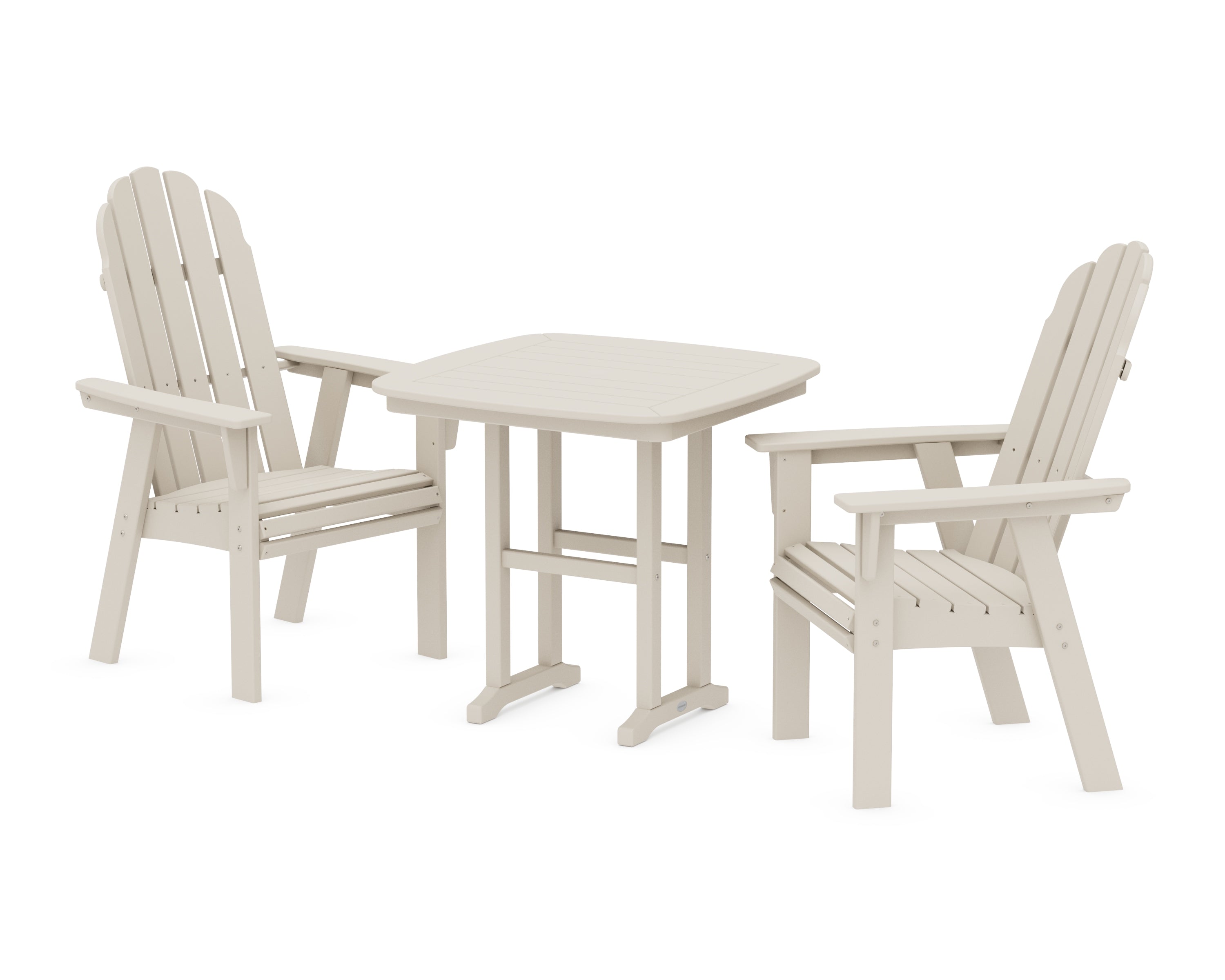 POLYWOOD Vineyard Adirondack 3-Piece Dining Set in Sand