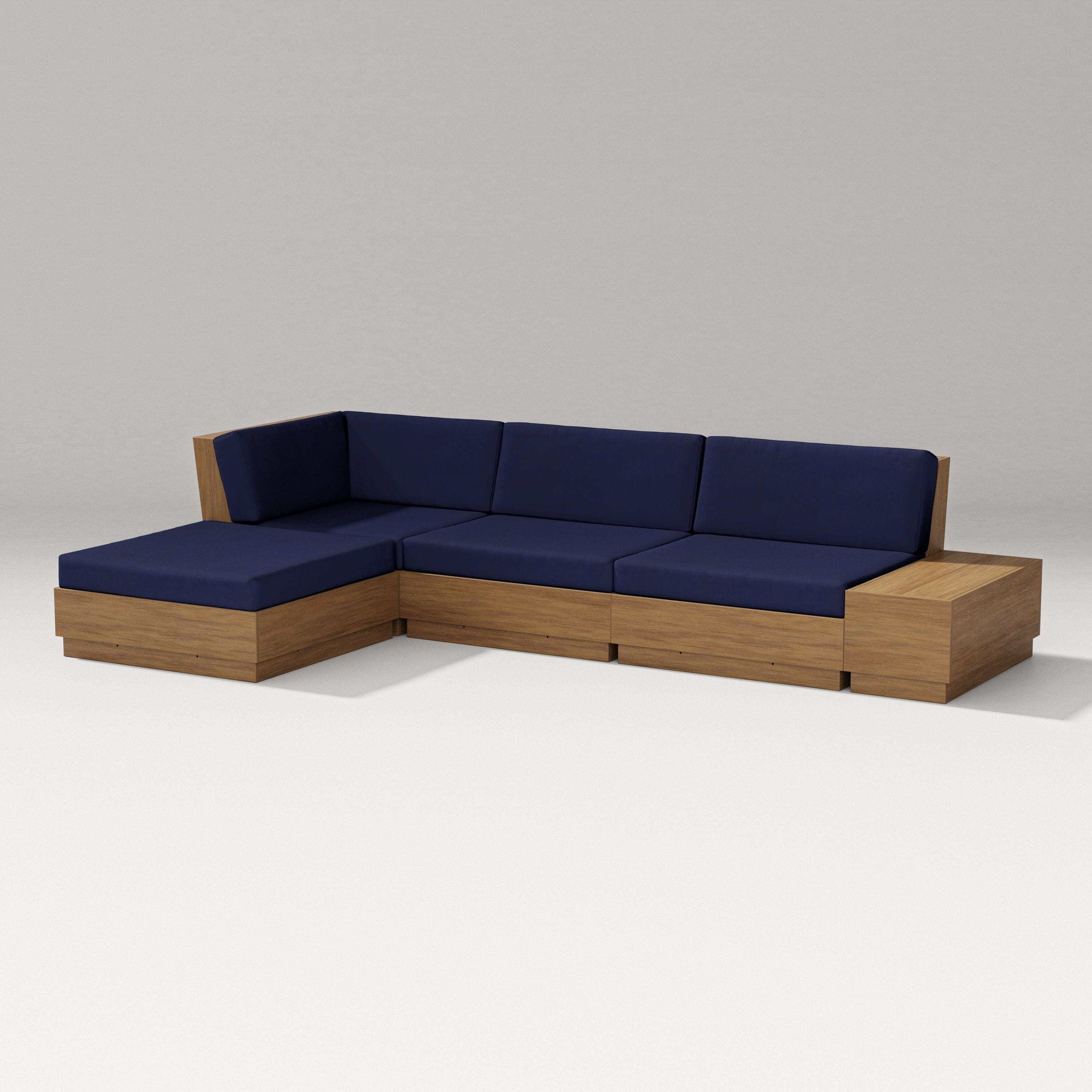 PW Designer Series Elevate Chaise Sectional in Natural / Navy