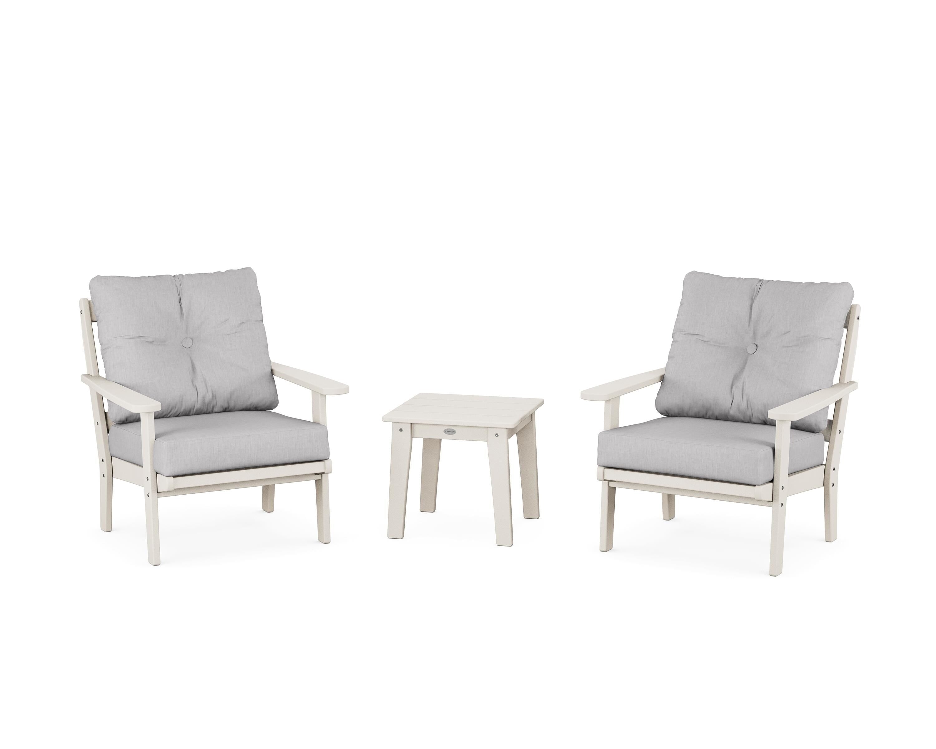 POLYWOOD Mission 3-Piece Deep Seating Set in Sand / Granite