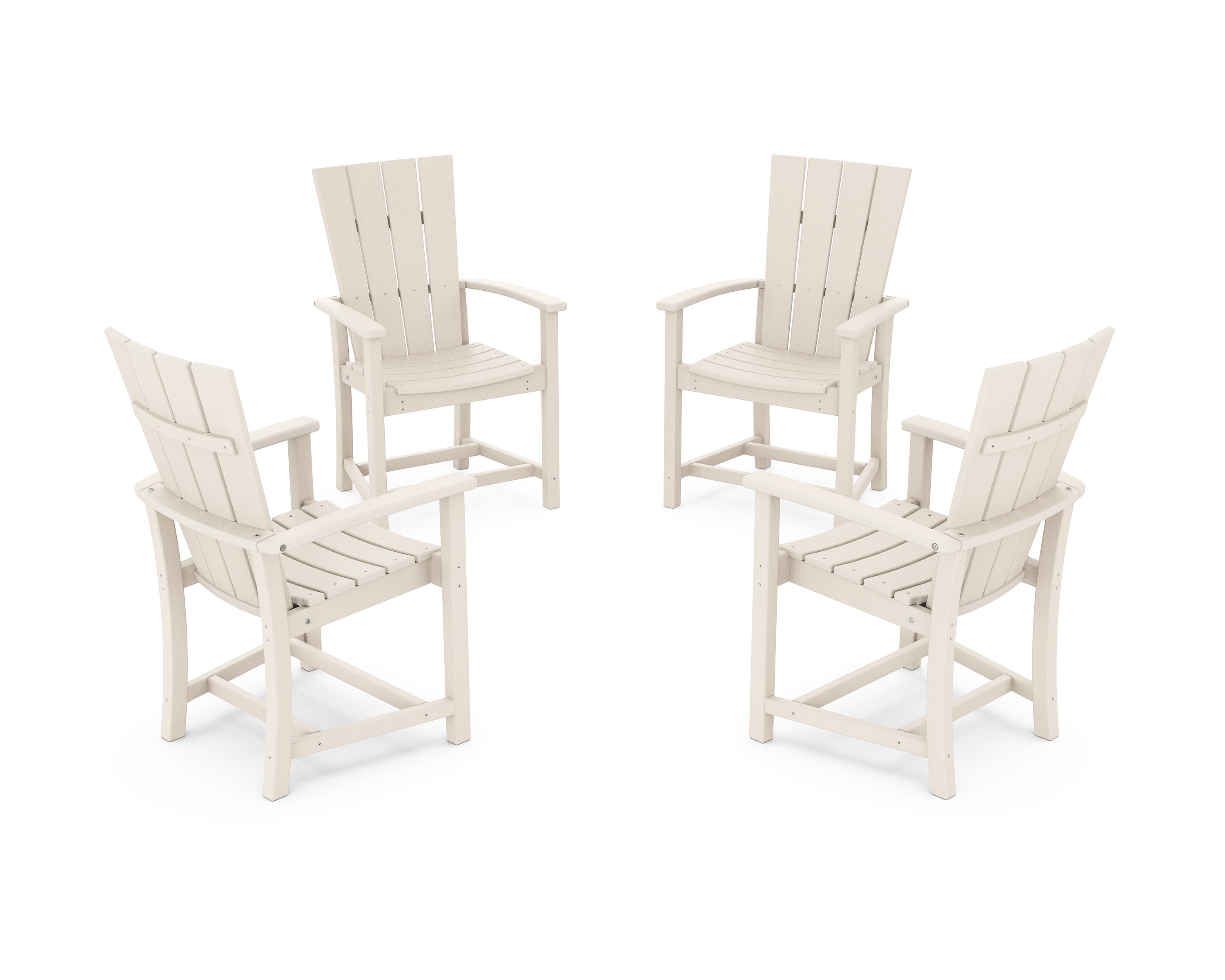 POLYWOOD Quattro 4-Piece Upright Adirondack Conversation Set in Sand