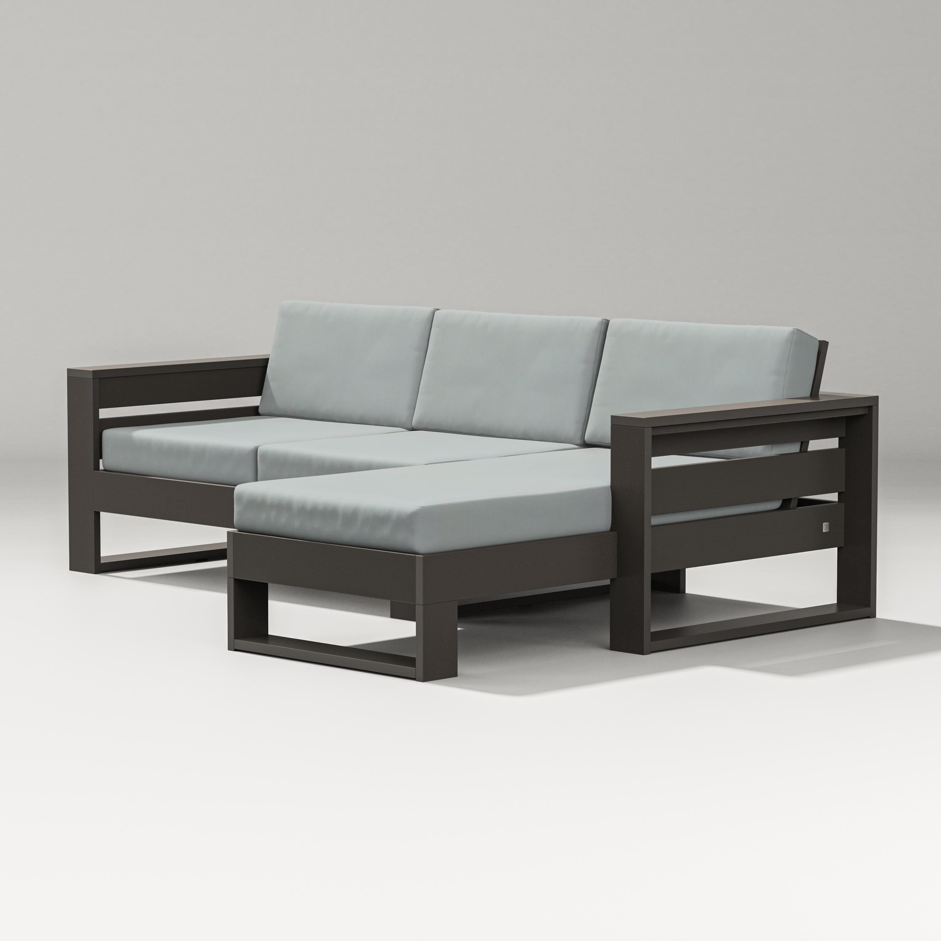 PW Designer Series Latitude Right Chaise Sectional in Vintage Coffee / Spa