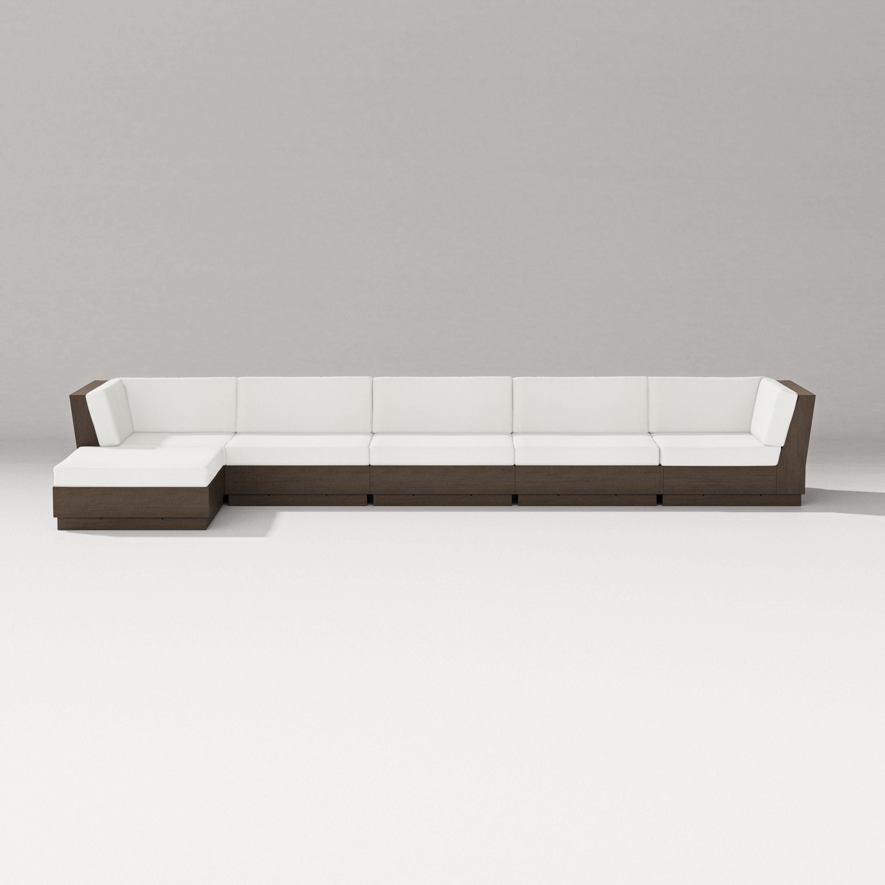 PW Designer Series Elevate 6-Piece Chaise Sectional in Kona / Natural Linen