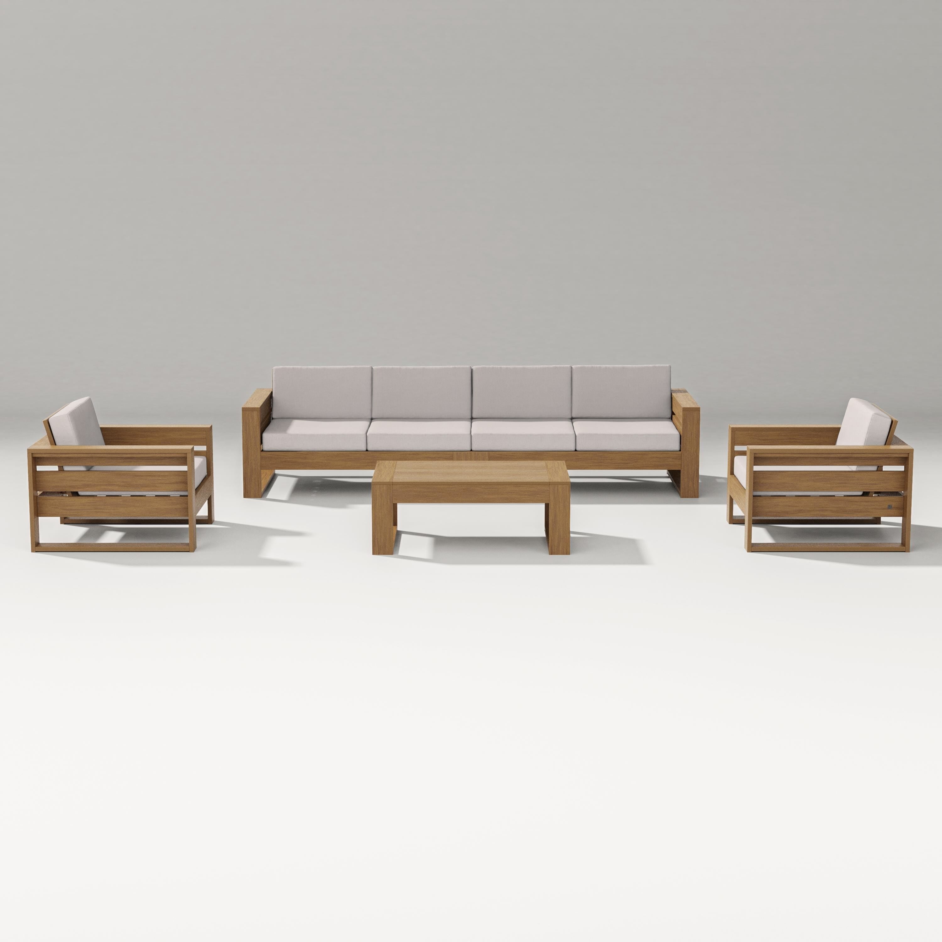 PW Designer Series Latitude 5-Piece Lounge Sofa Set in Natural / Dune Burlap