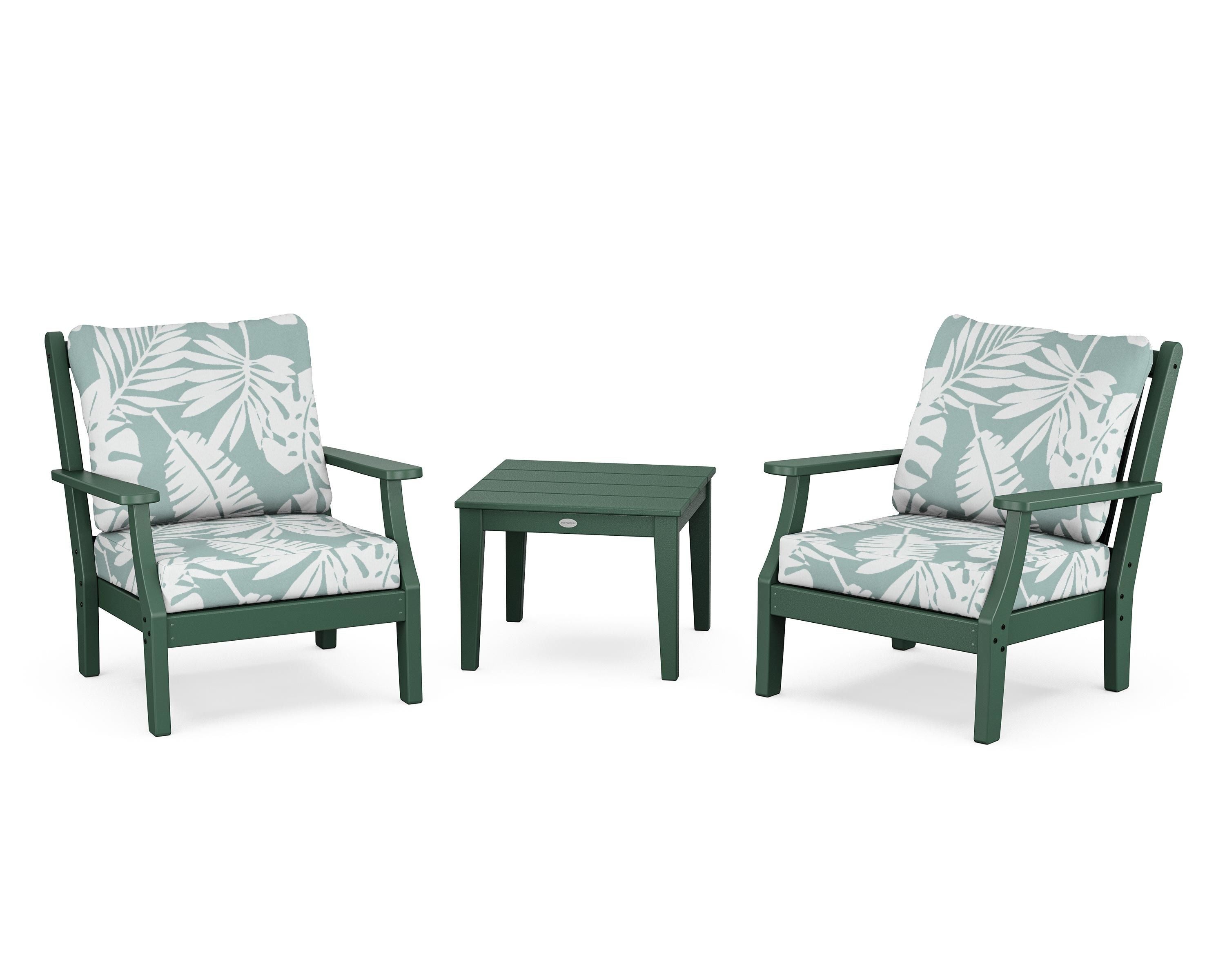 Country Living Wovendale 3-Piece Deep Seating Set in Green / Leaf Glacier Spa