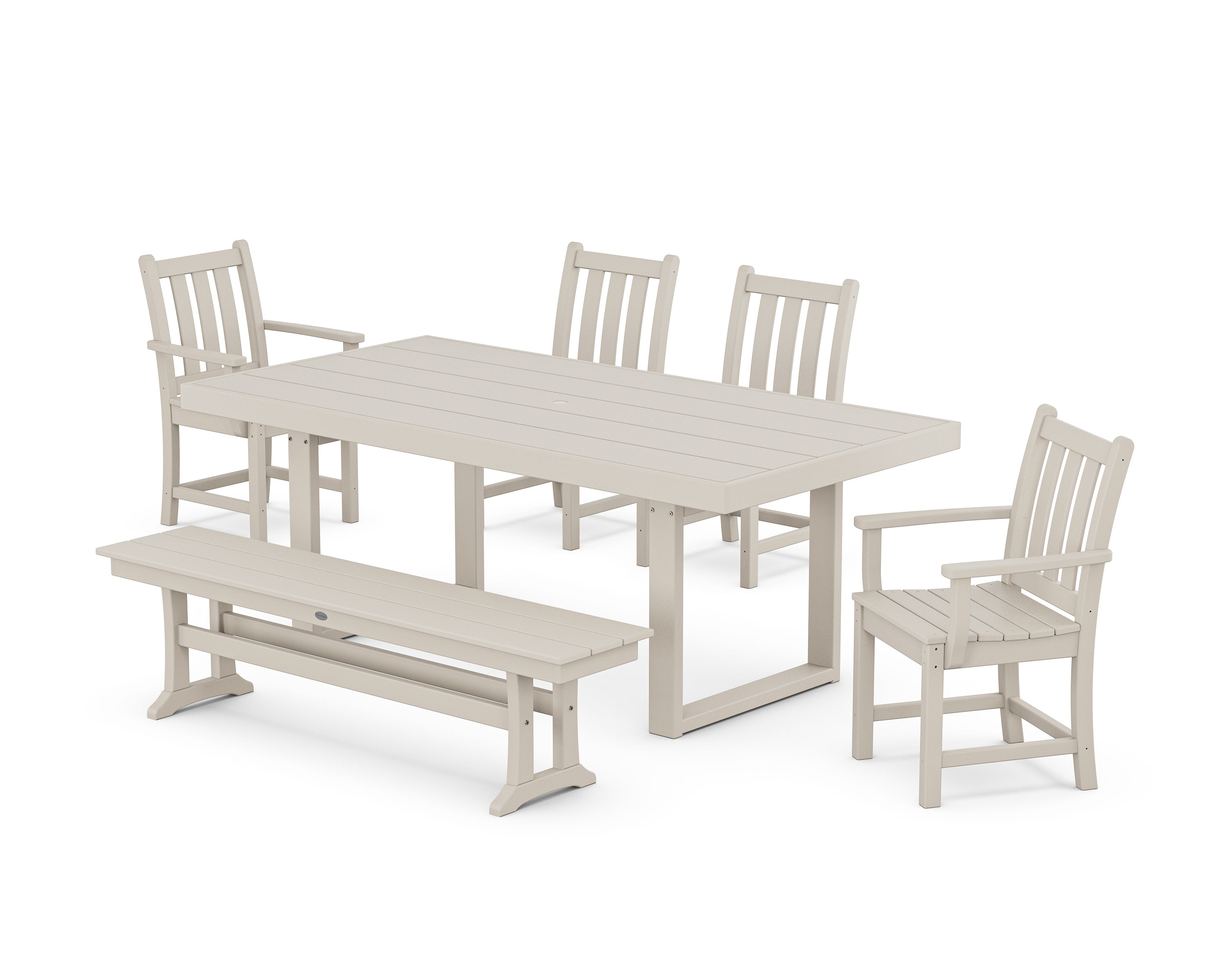 POLYWOOD Traditional Garden 6-Piece Dining Set in Sand