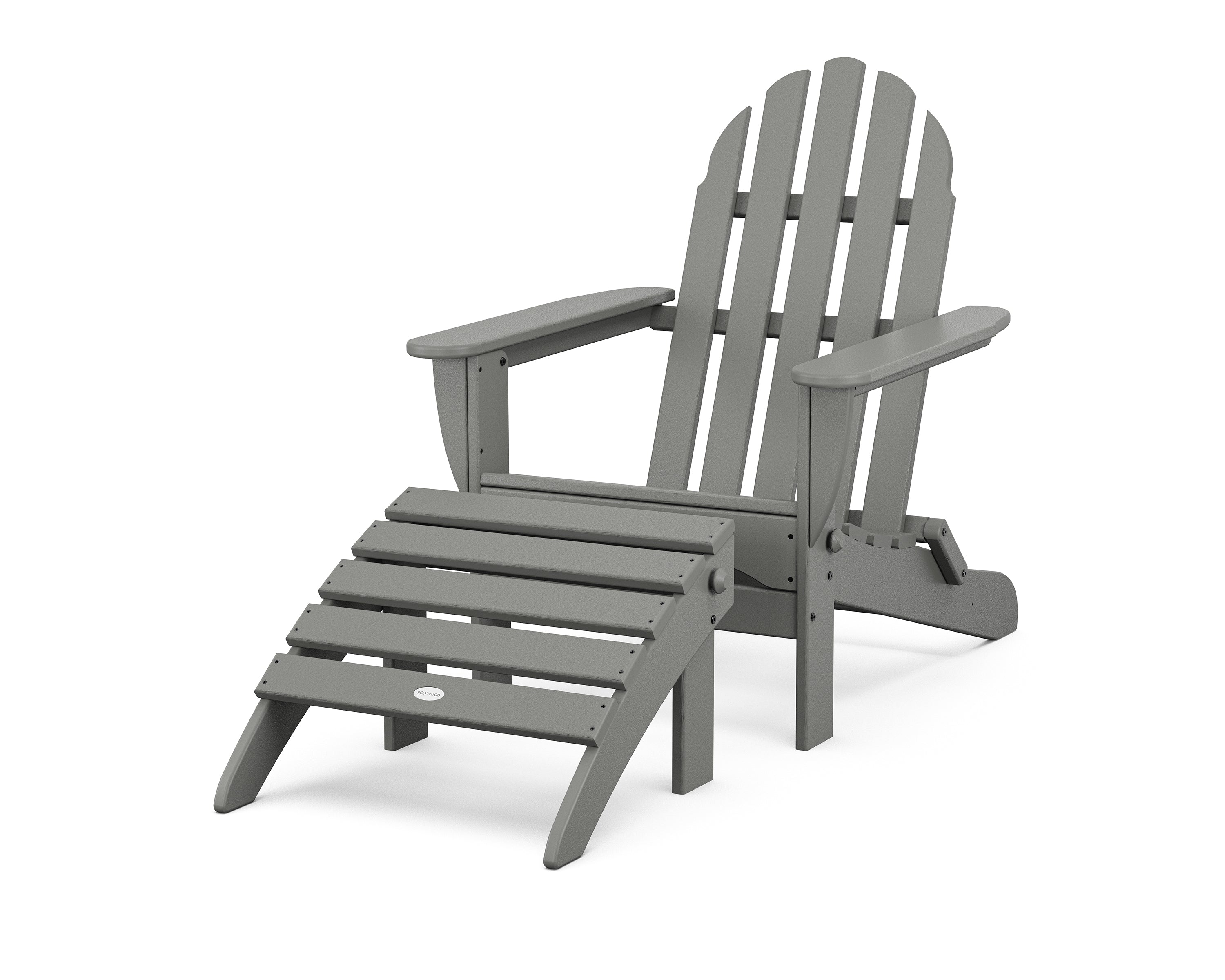 POLYWOOD Classic Adirondack 2-Piece Set in Slate Grey