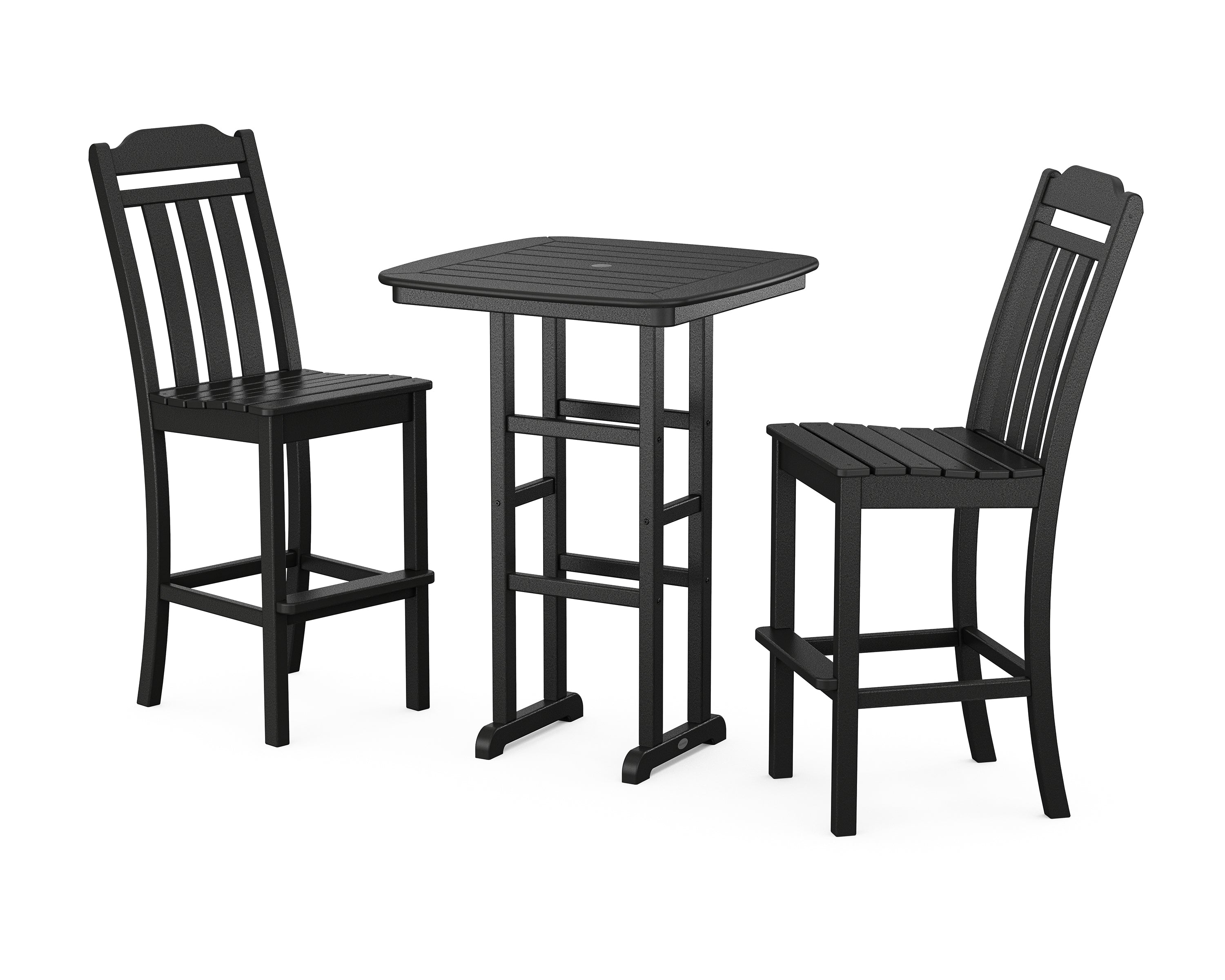 POLYWOOD Country Living 3-Piece Bar Set in Black