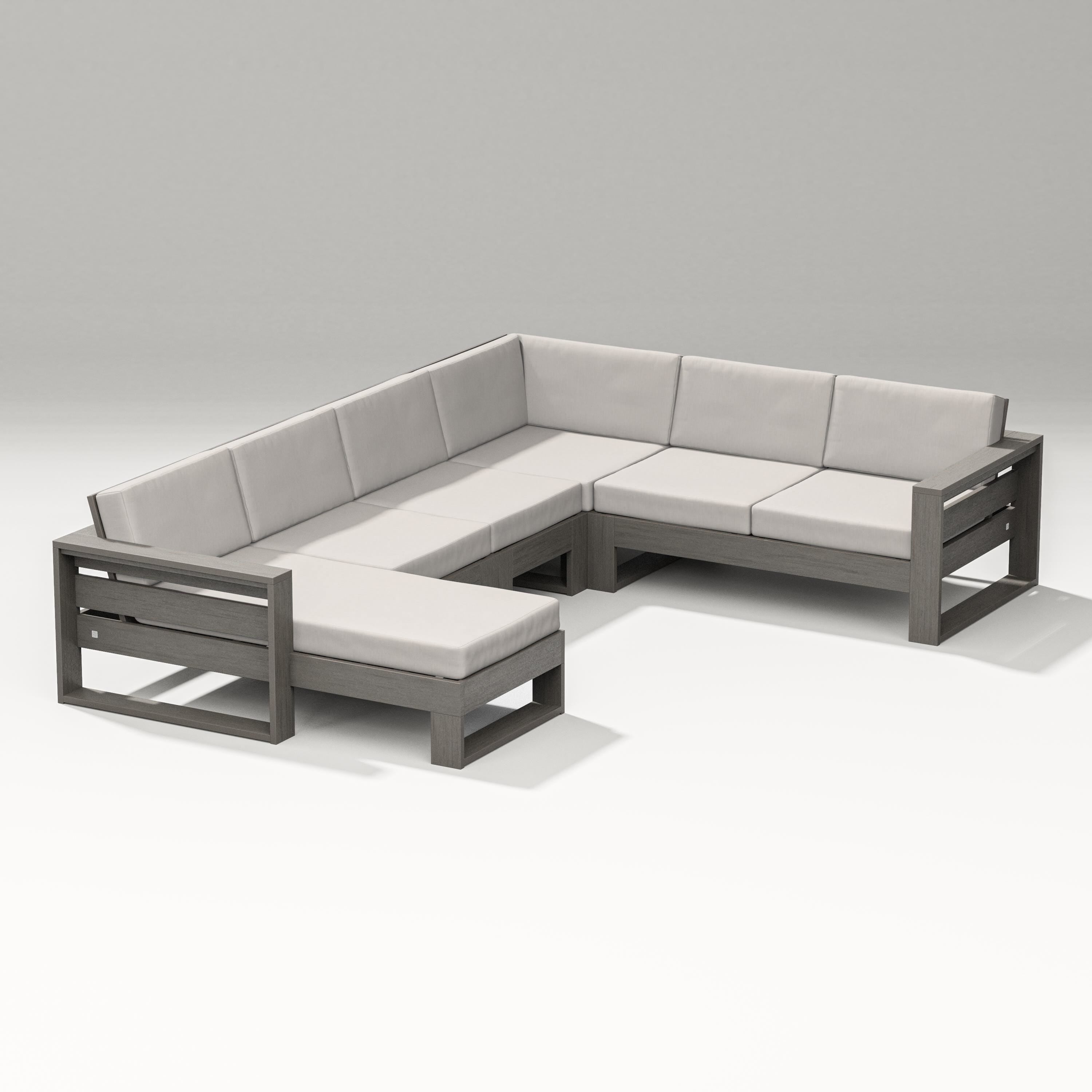 PW Designer Series Latitude Corner Sectional with Left Chaise in Driftwood / Cast Ash