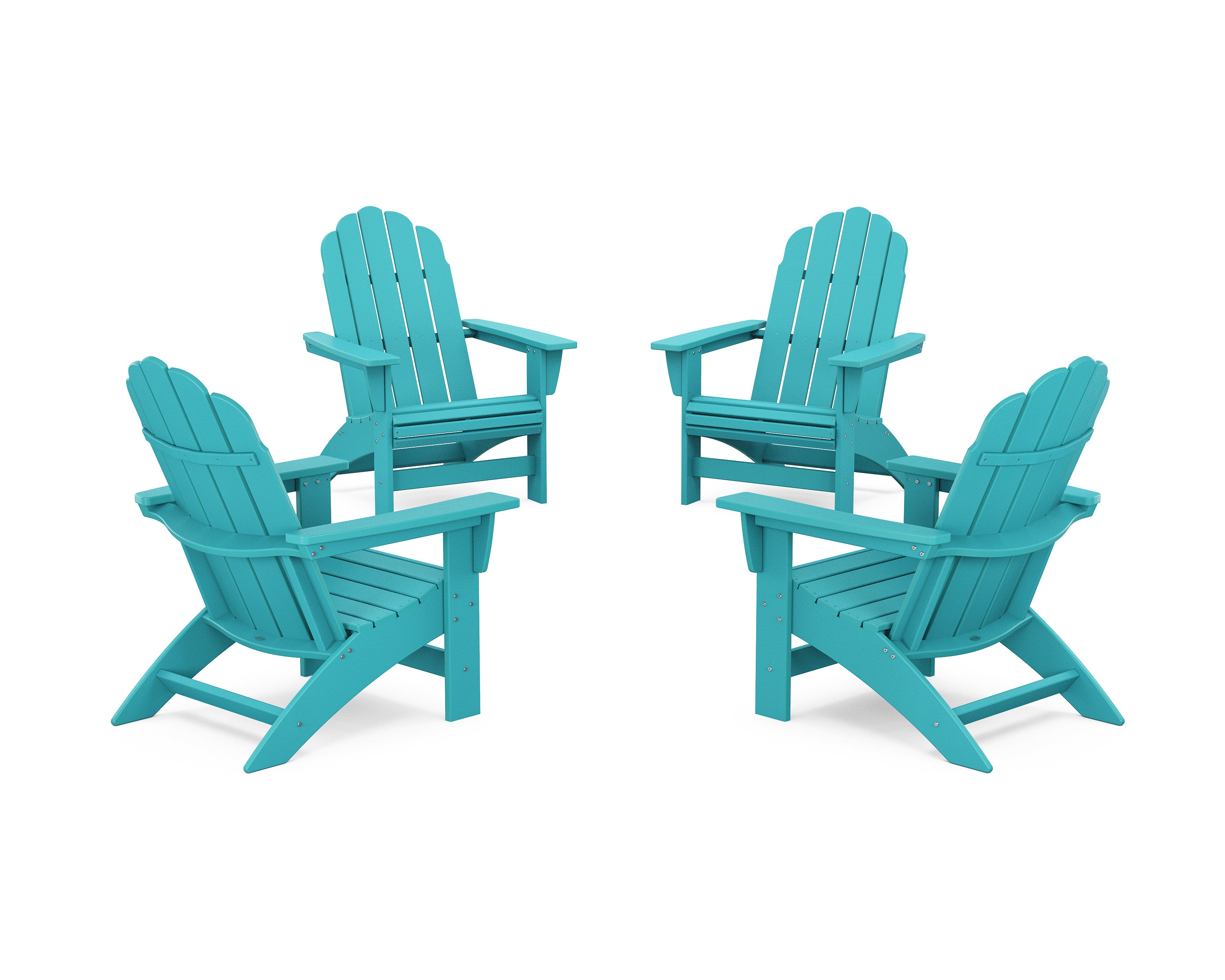 POLYWOOD 4-Piece Vineyard Grand Adirondack Chair Conversation Set in Aruba