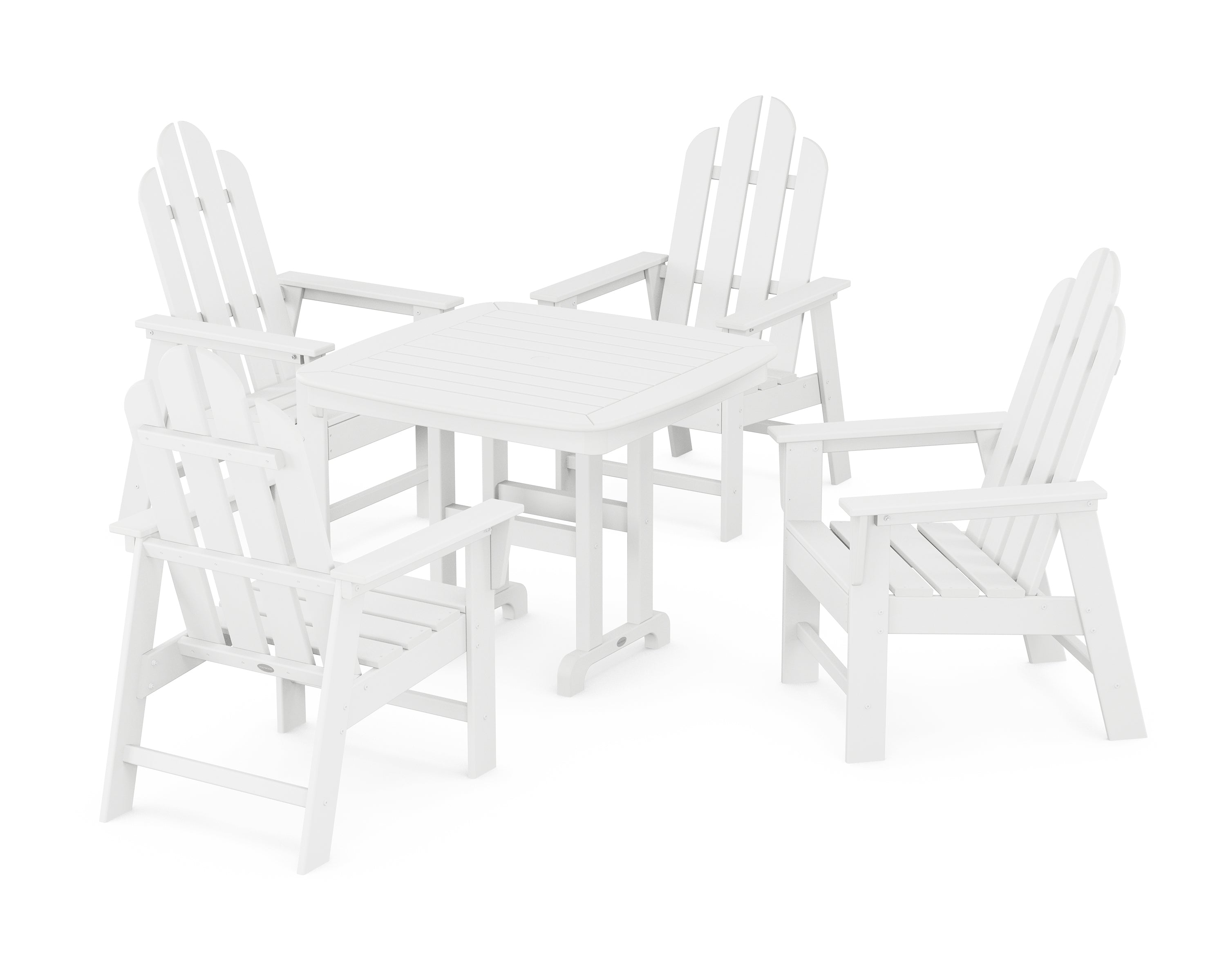 POLYWOOD Long Island 5-Piece Dining Set in White