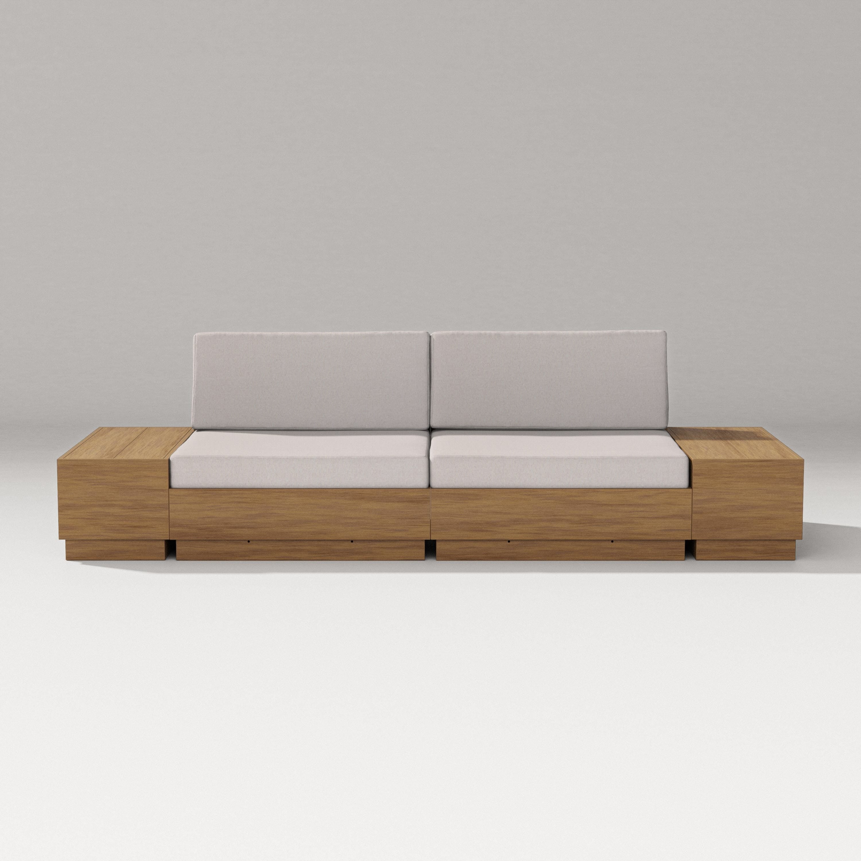 PW Designer Series Elevate 4-Piece Loveseat Sectional in Natural / Dune Burlap