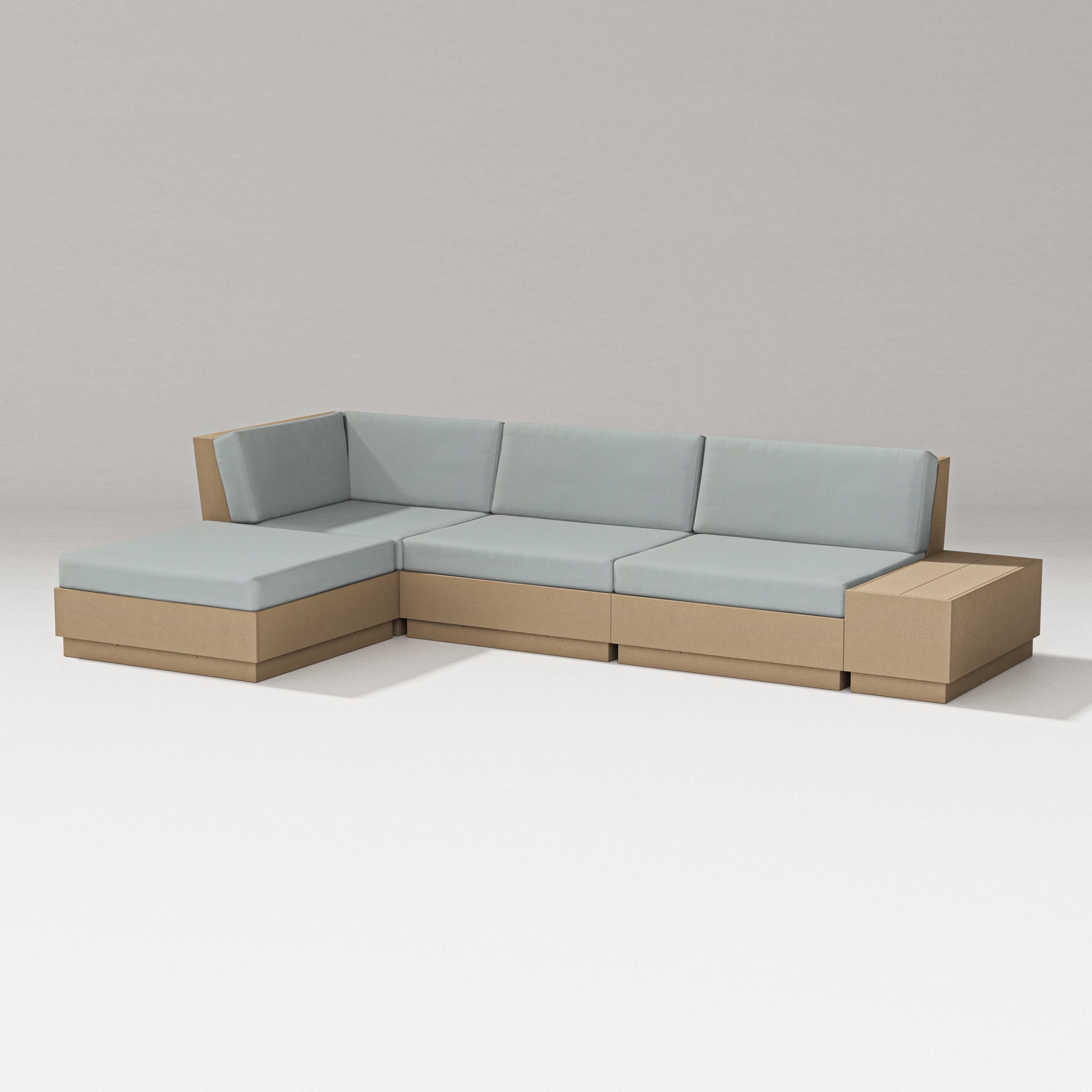 PW Designer Series Elevate Chaise Sectional in Vintage Sahara / Spa