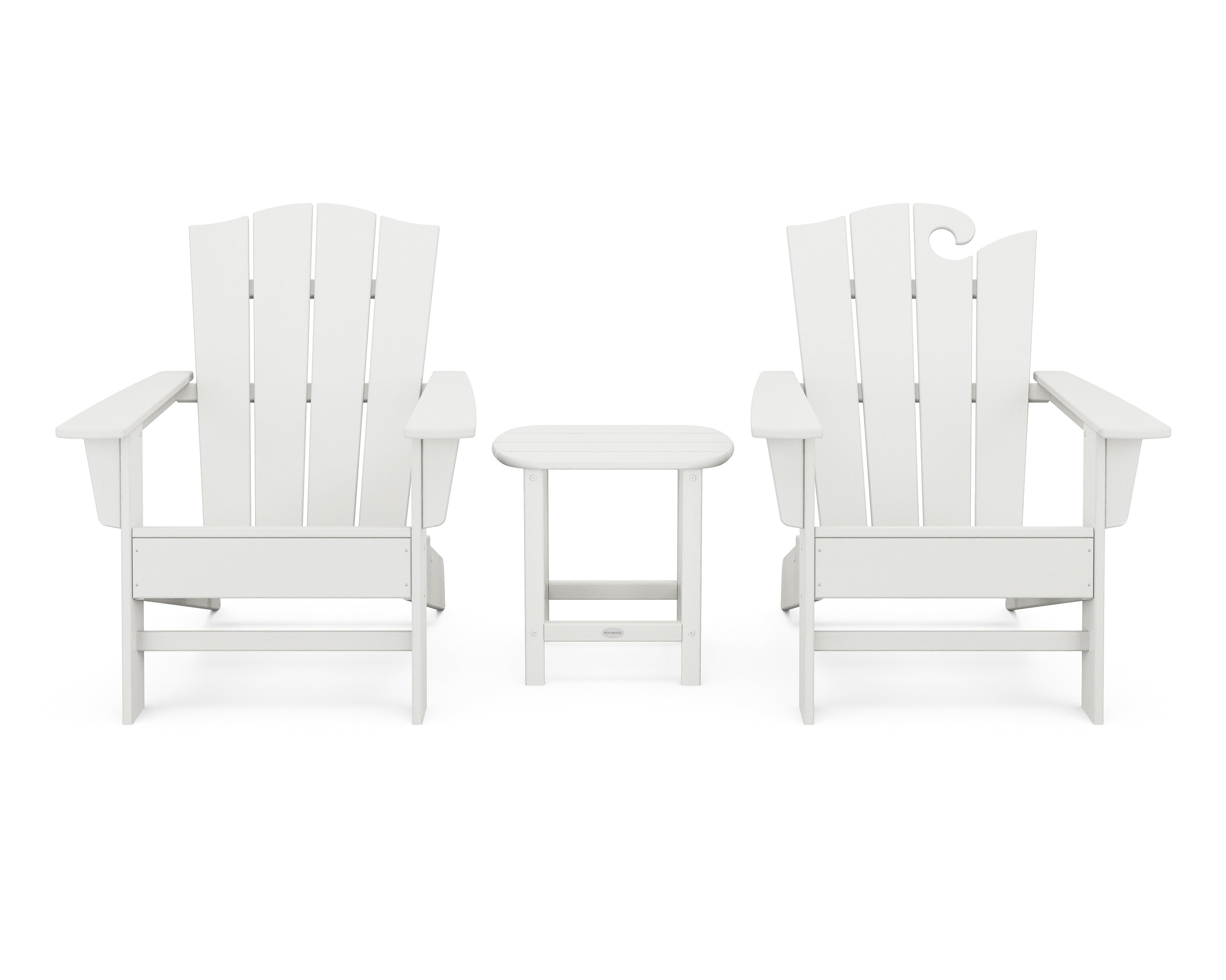 POLYWOOD Wave Collection 3-Piece Set in Vintage White