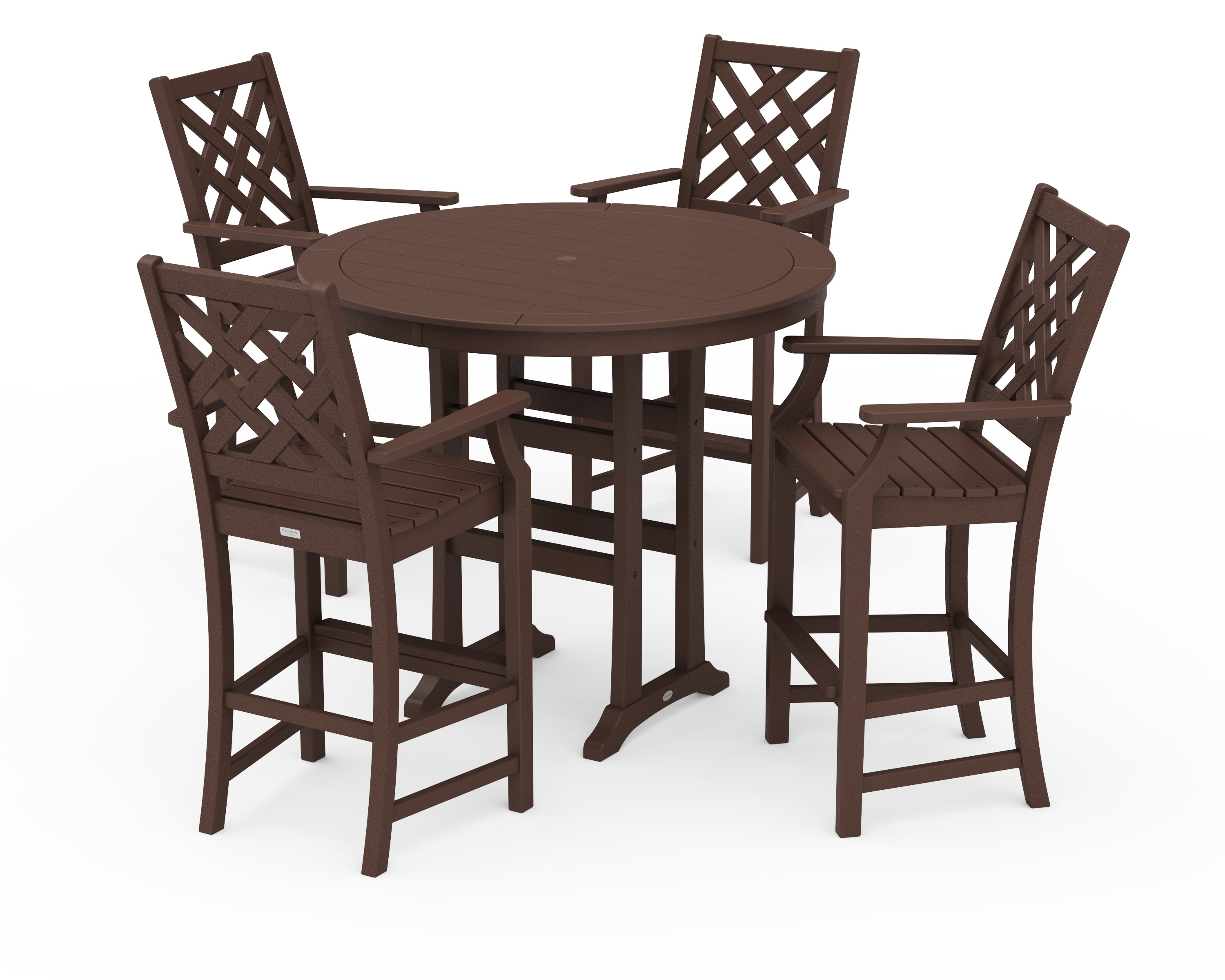 Country Living Wovendale 5-Piece Round Bar Set in Mahogany