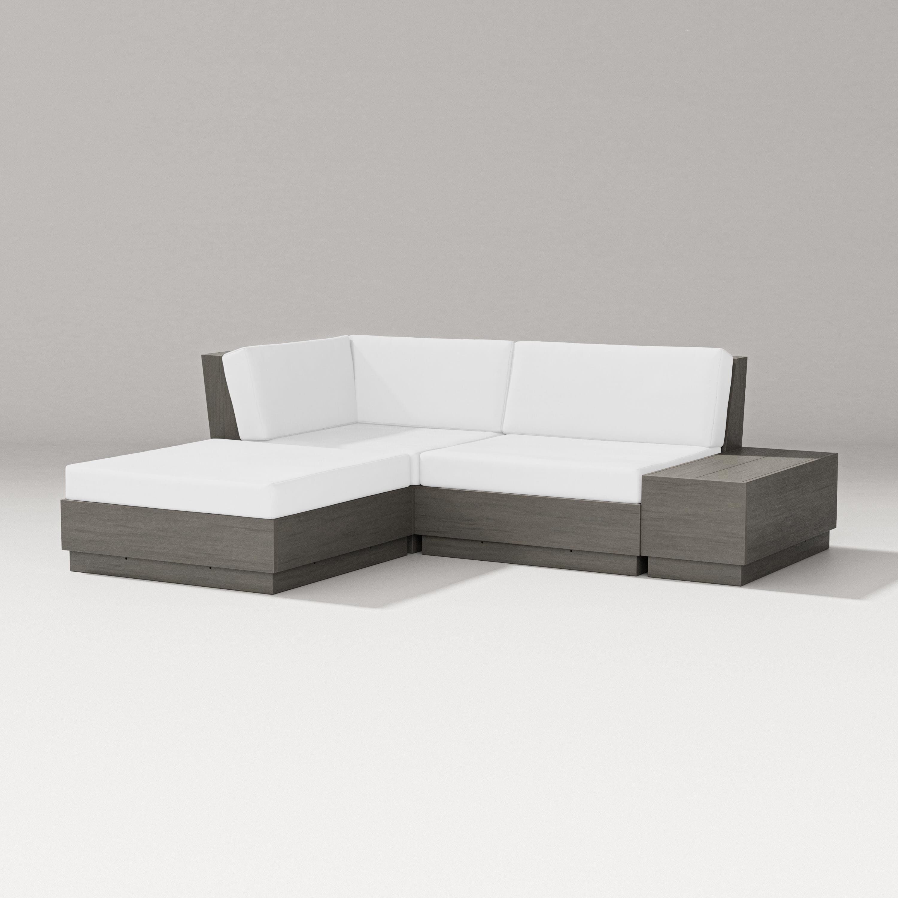 PW Designer Series Elevate Loveseat Sectional with Chaise in Driftwood / Natural