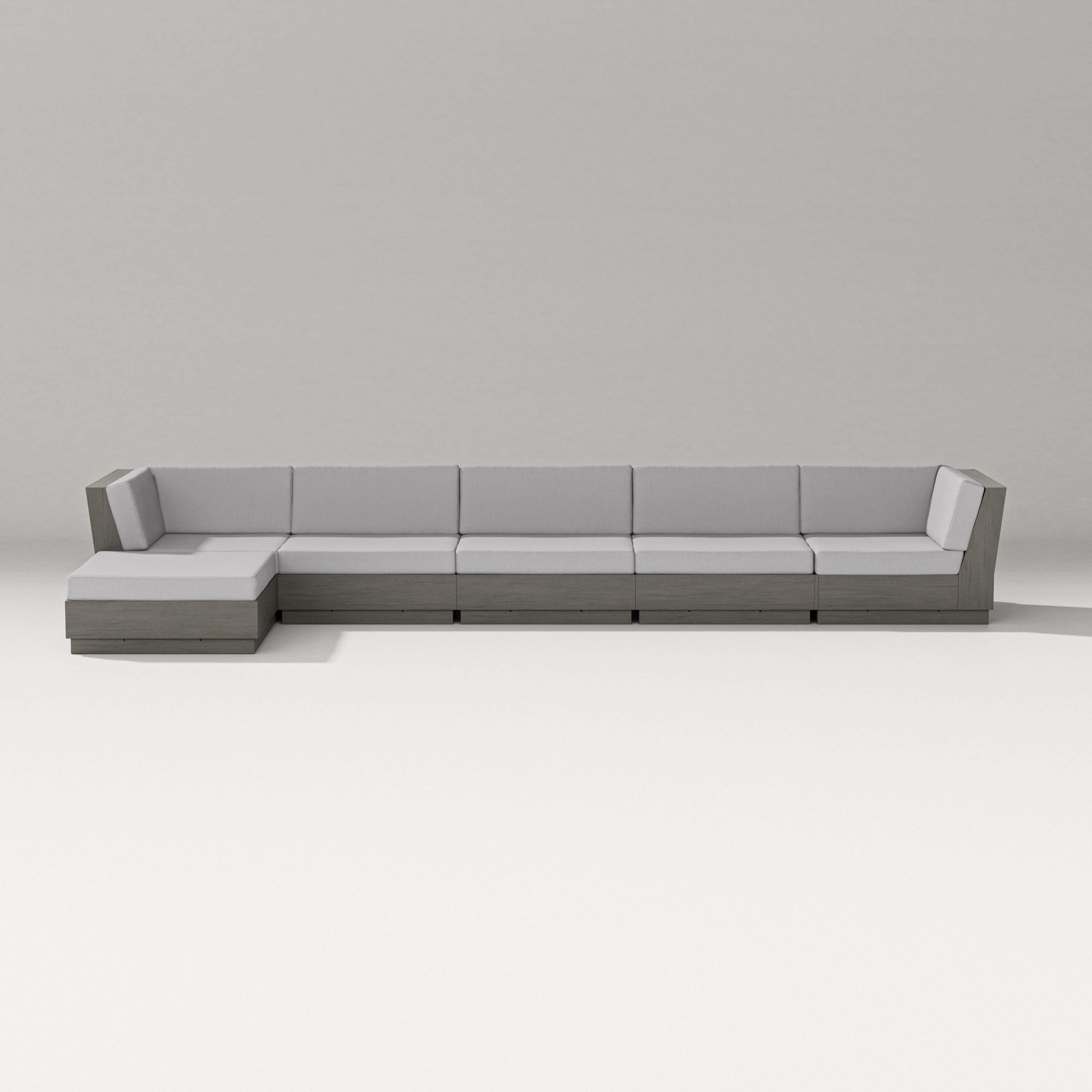PW Designer Series Elevate 6-Piece Chaise Sectional in Driftwood / Granite
