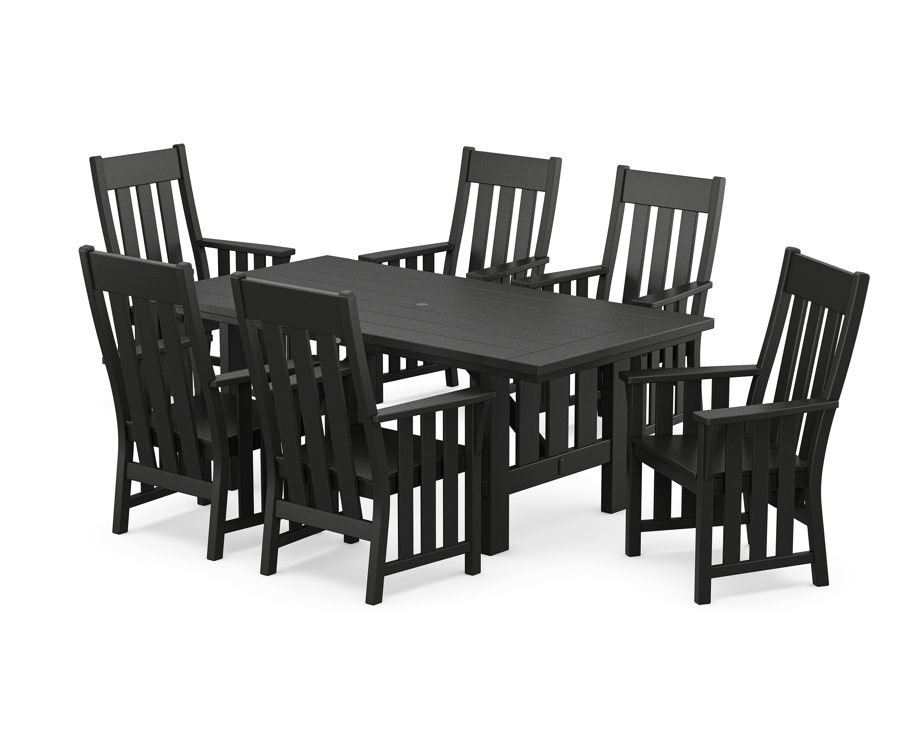 Martha Stewart by POLYWOOD Acadia Arm Chair 7-Piece Dining Set in Black