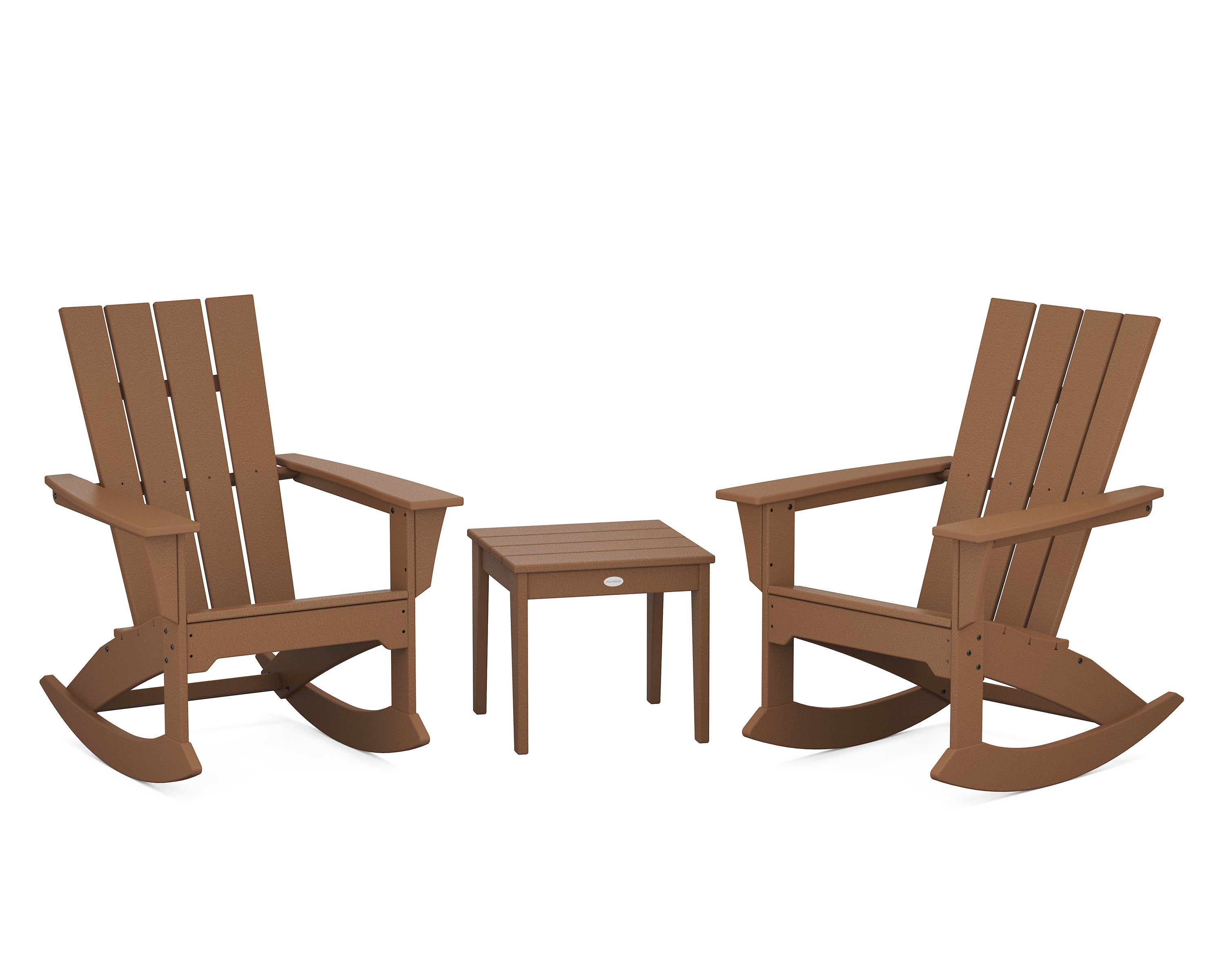 POLYWOOD® Quattro 3-Piece Rocker Set in Teak