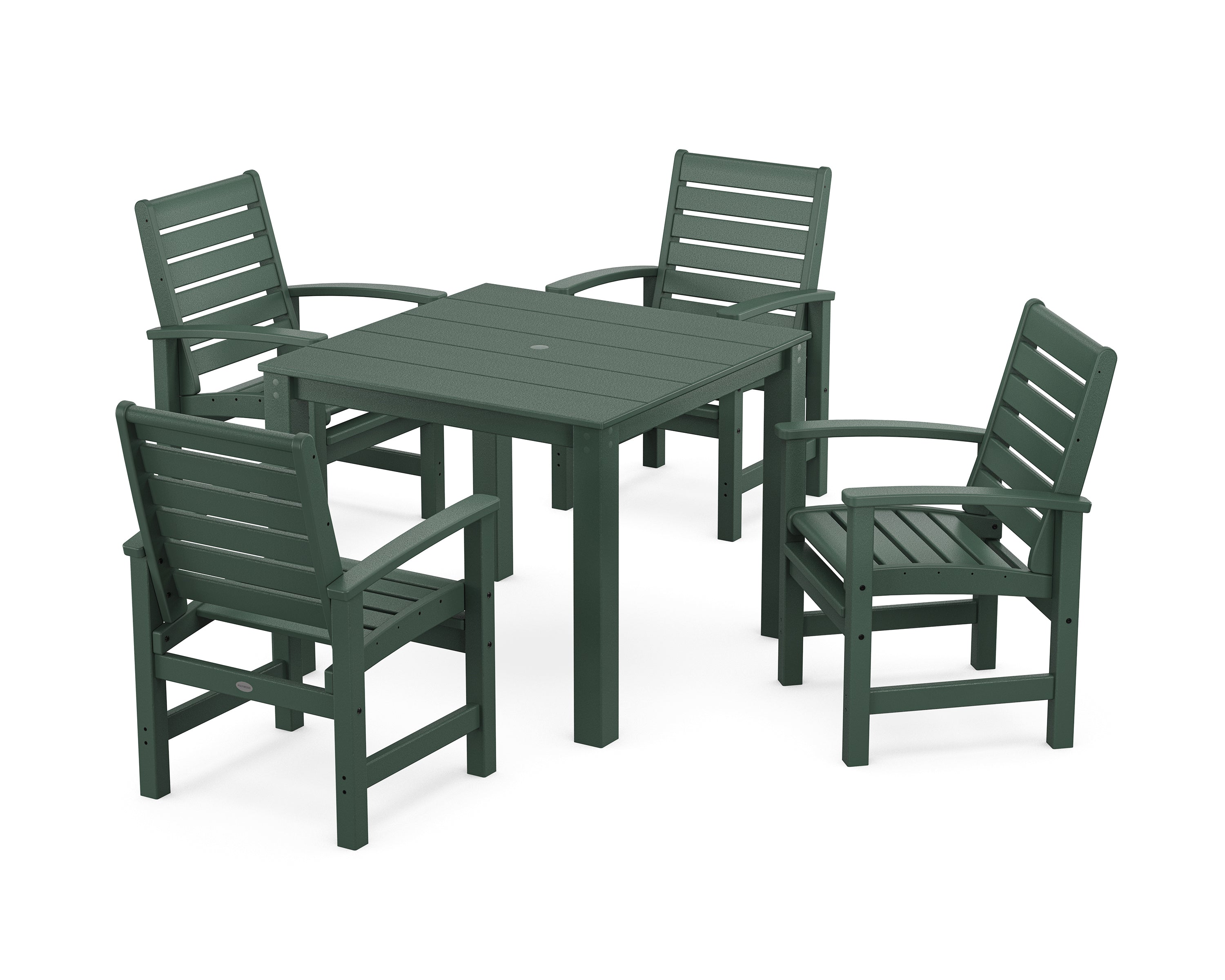 POLYWOOD Signature 5-Piece Parsons Dining Set in Green