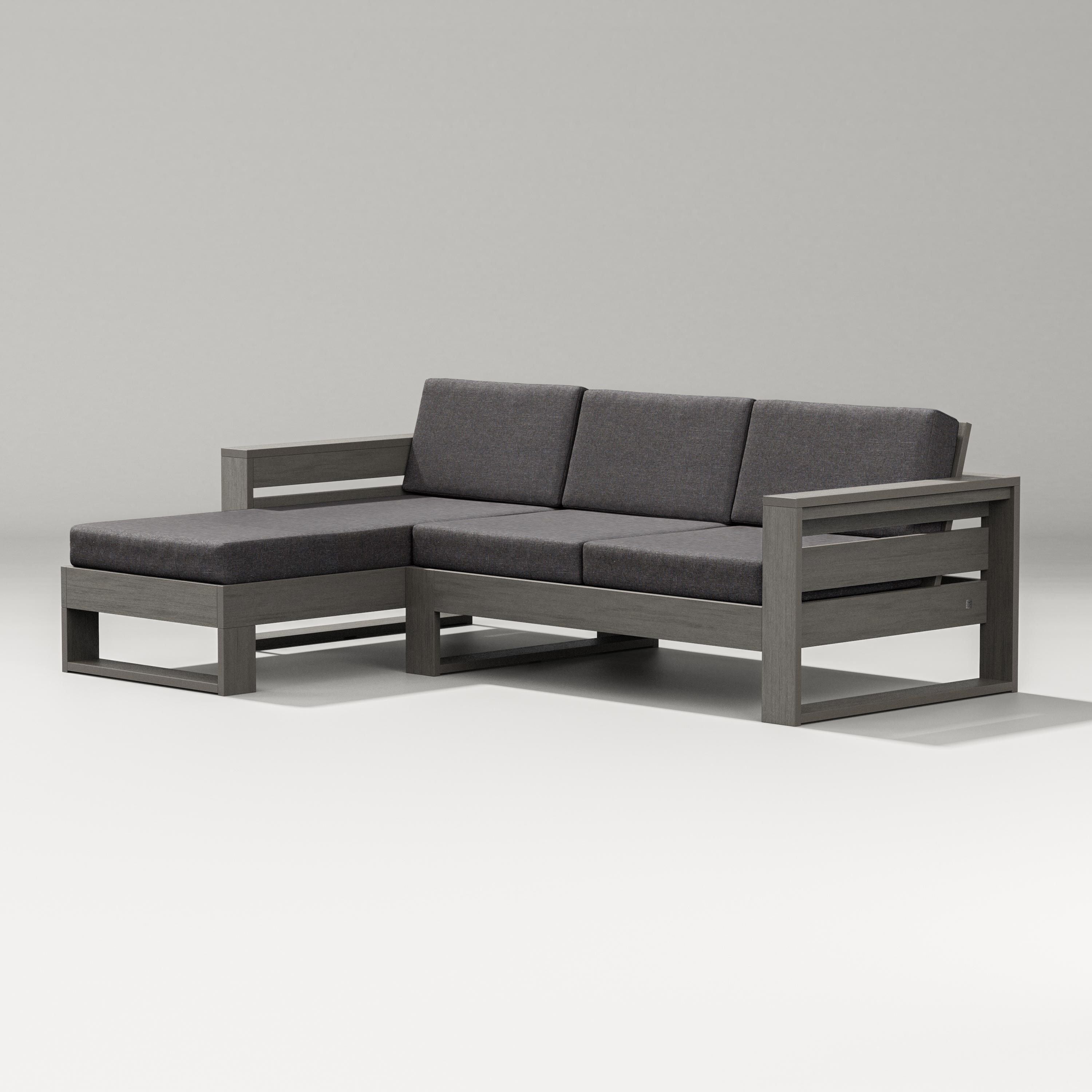 PW Designer Series Latitude Left Chaise Sectional in Driftwood / Ash Charcoal