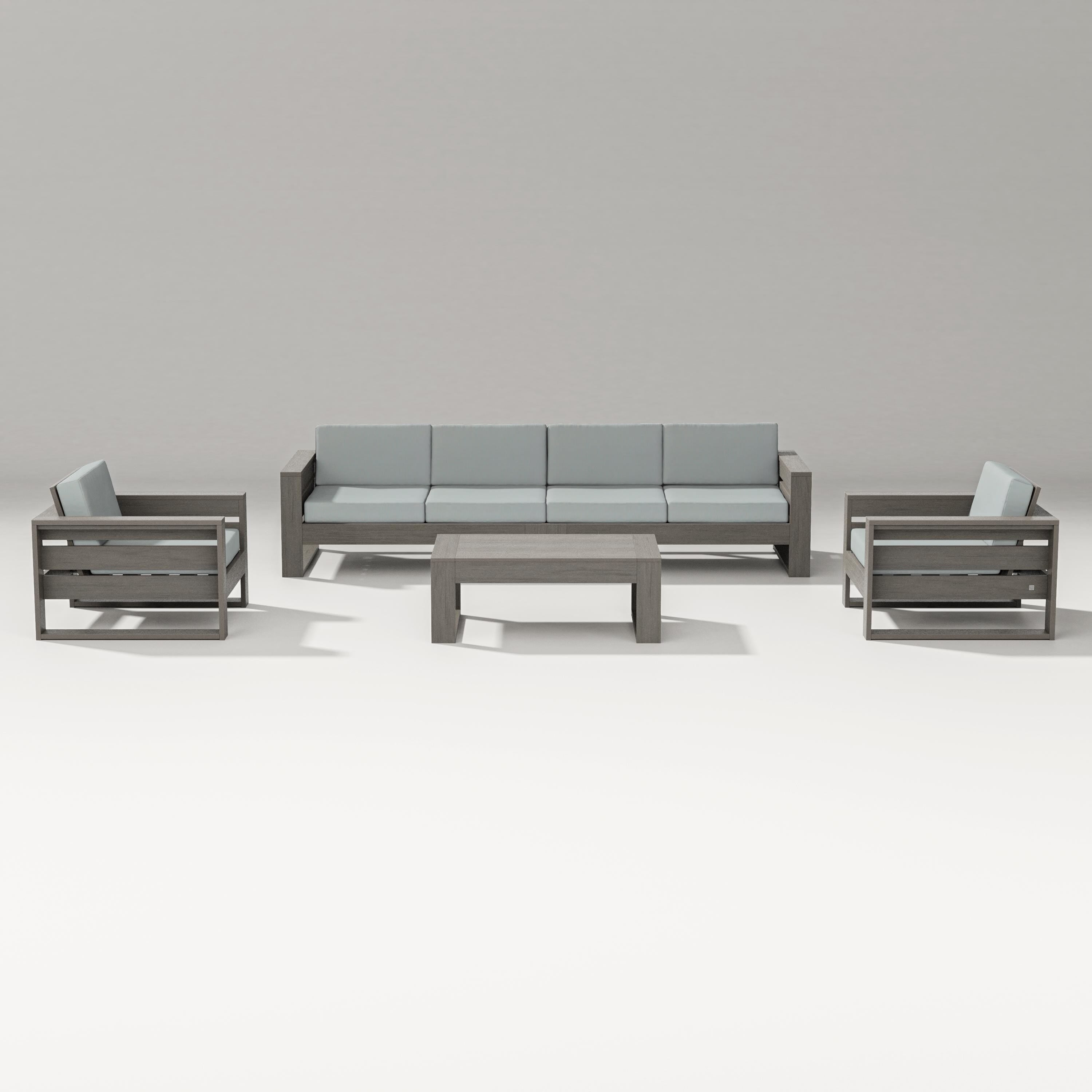 PW Designer Series Latitude 5-Piece Lounge Sofa Set in Driftwood / Spa