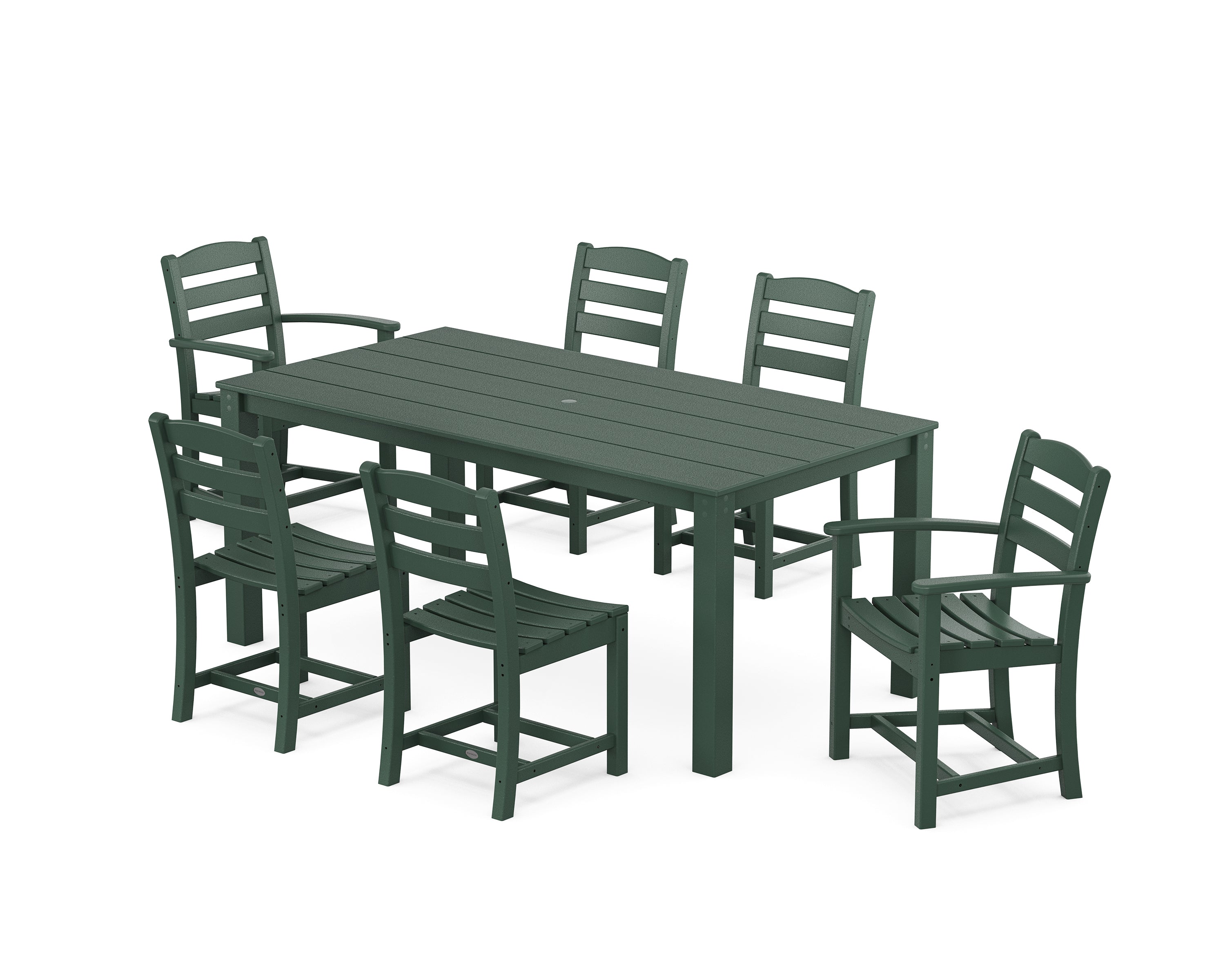 POLYWOOD La Casa Cafe' 7-Piece Parsons Dining Set in Green