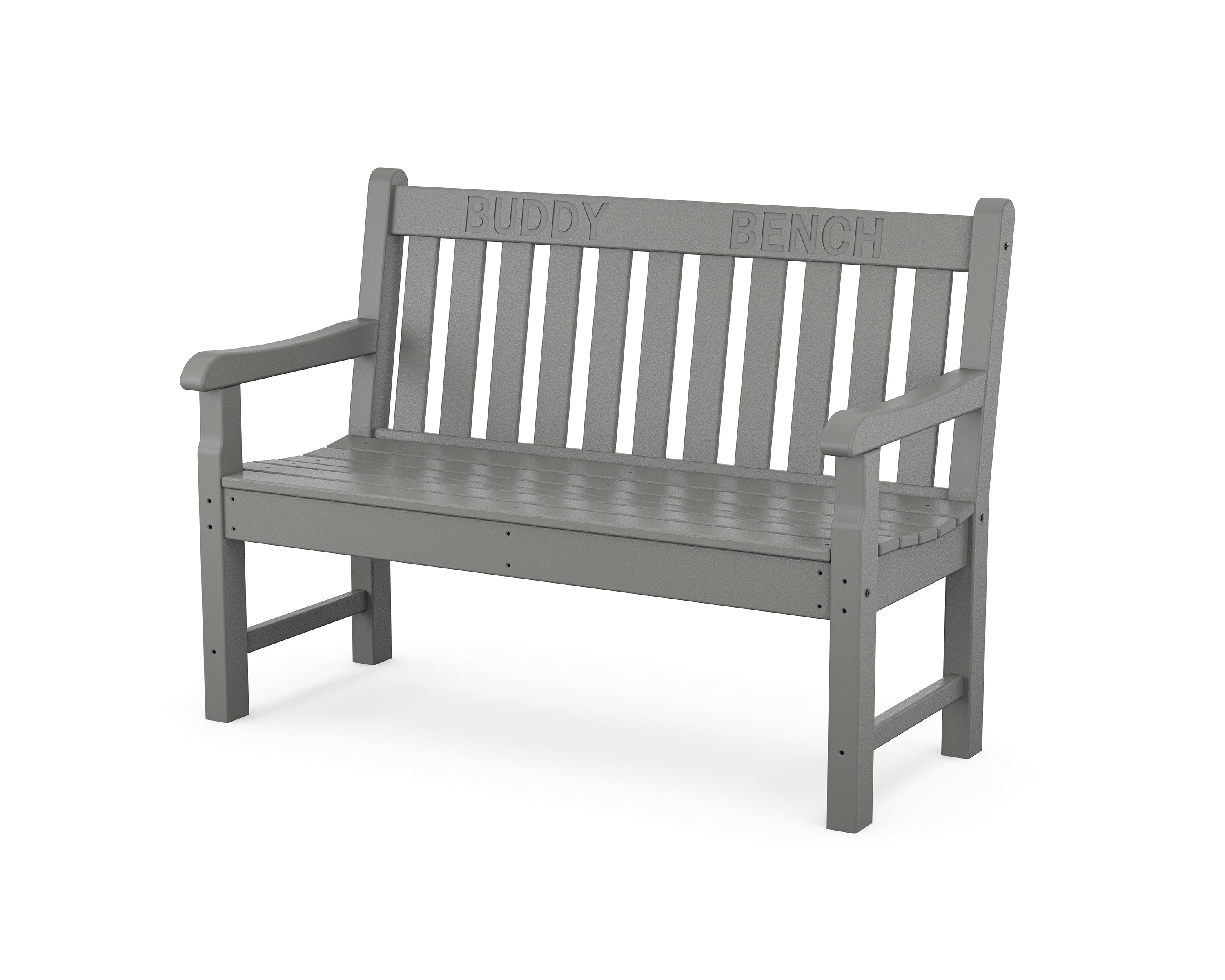 POLYWOOD® 48” Buddy Bench in Slate Grey