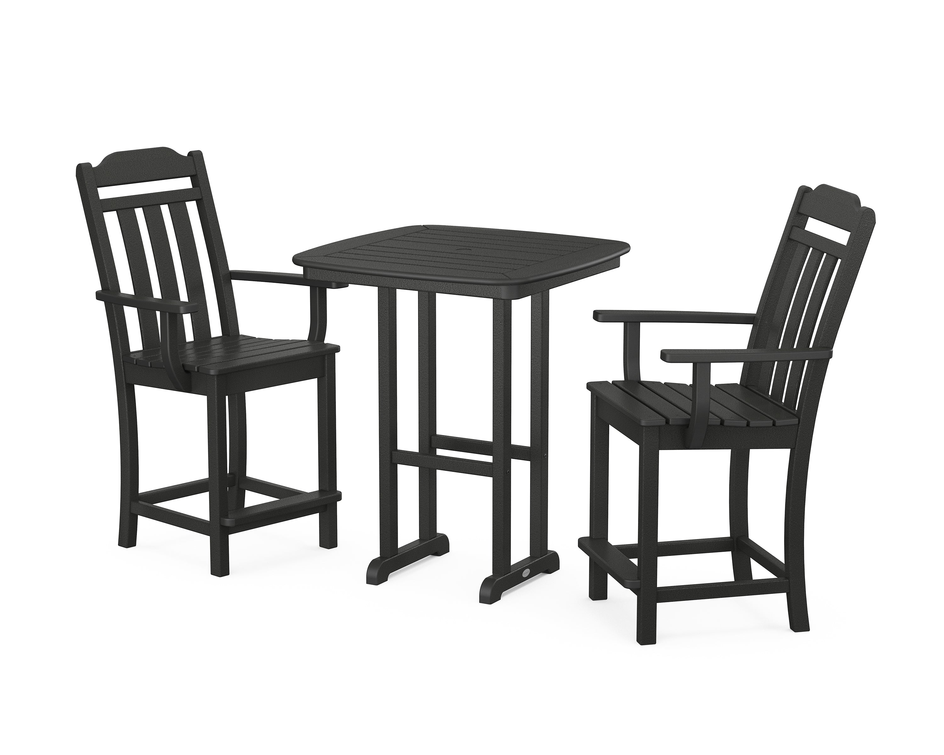 POLYWOOD Country Living 3-Piece Counter Set in Black